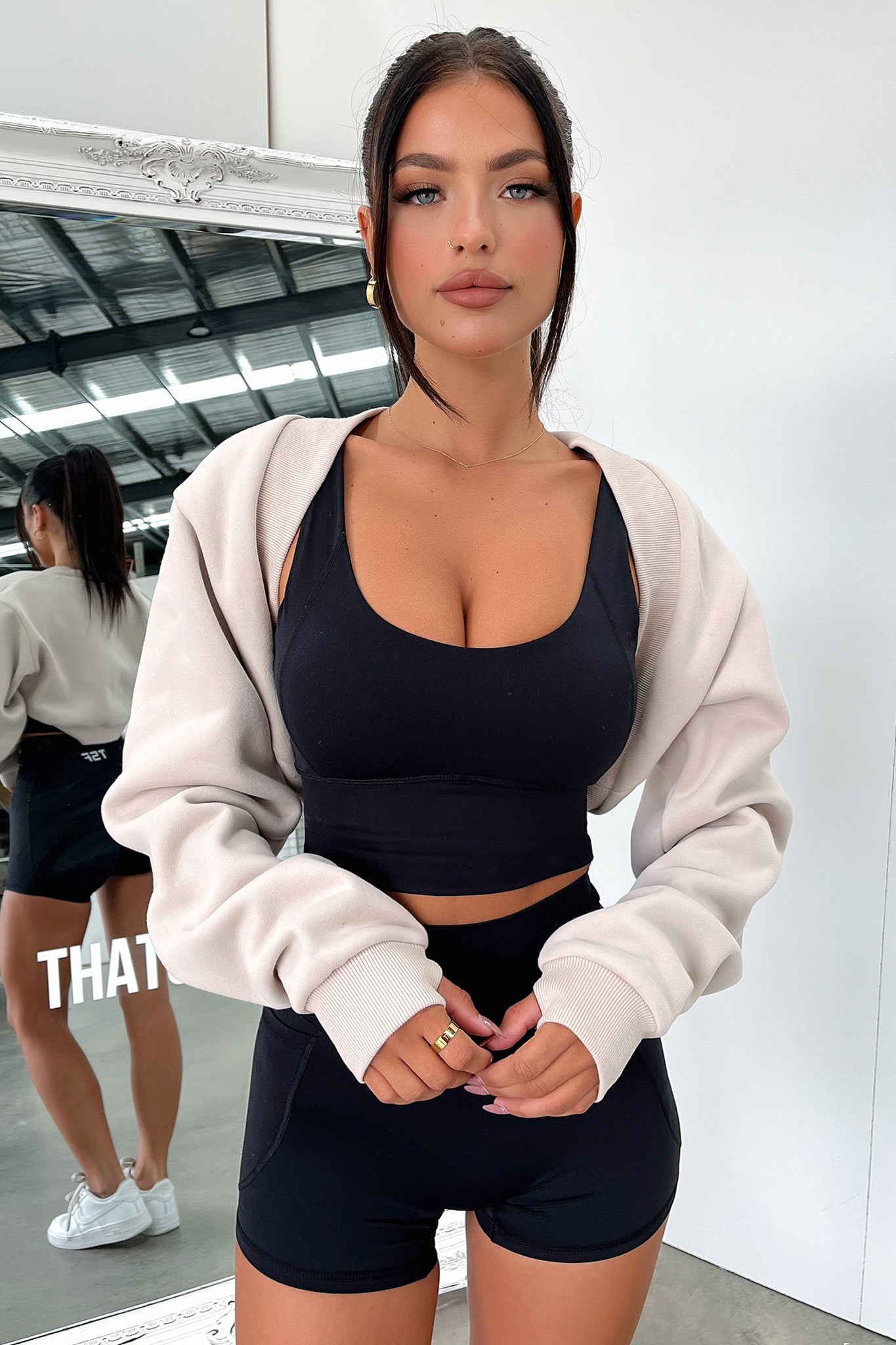 Paxton Sweater Bolero - Beige-Coutiqo