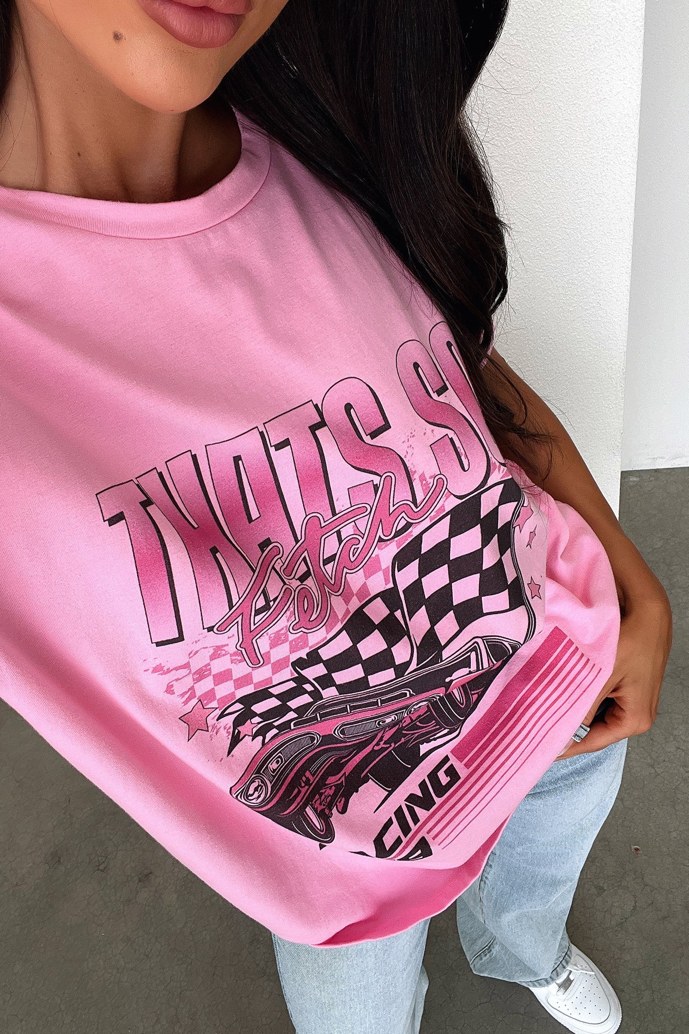 Pitstop Oversized Tee - Pink-Coutiqo