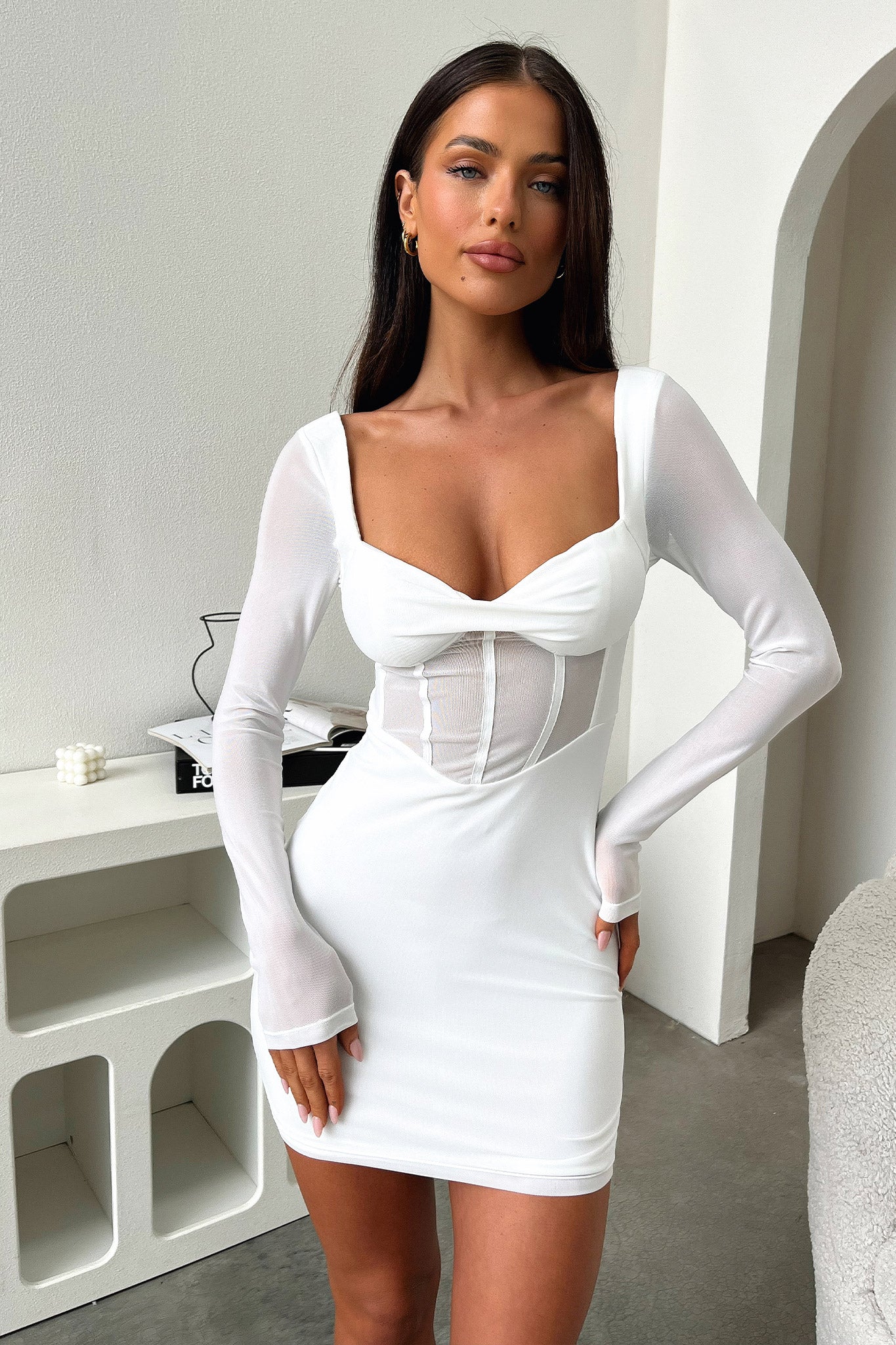 Priscilla Dress - White-Coutiqo