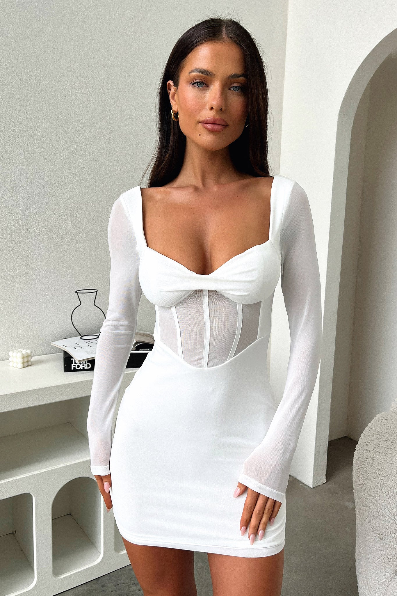 Priscilla Dress - White-Coutiqo