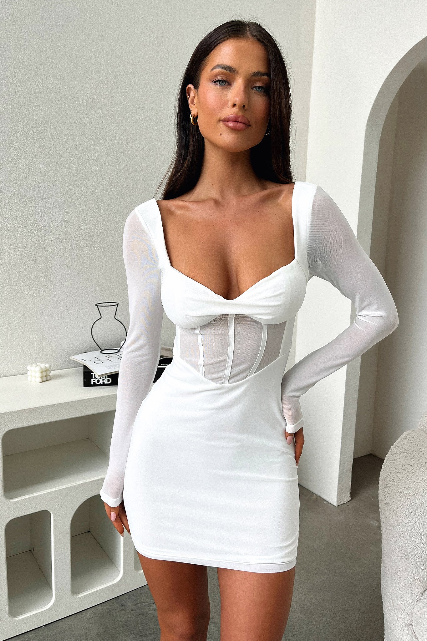 Priscilla Dress - White-Coutiqo