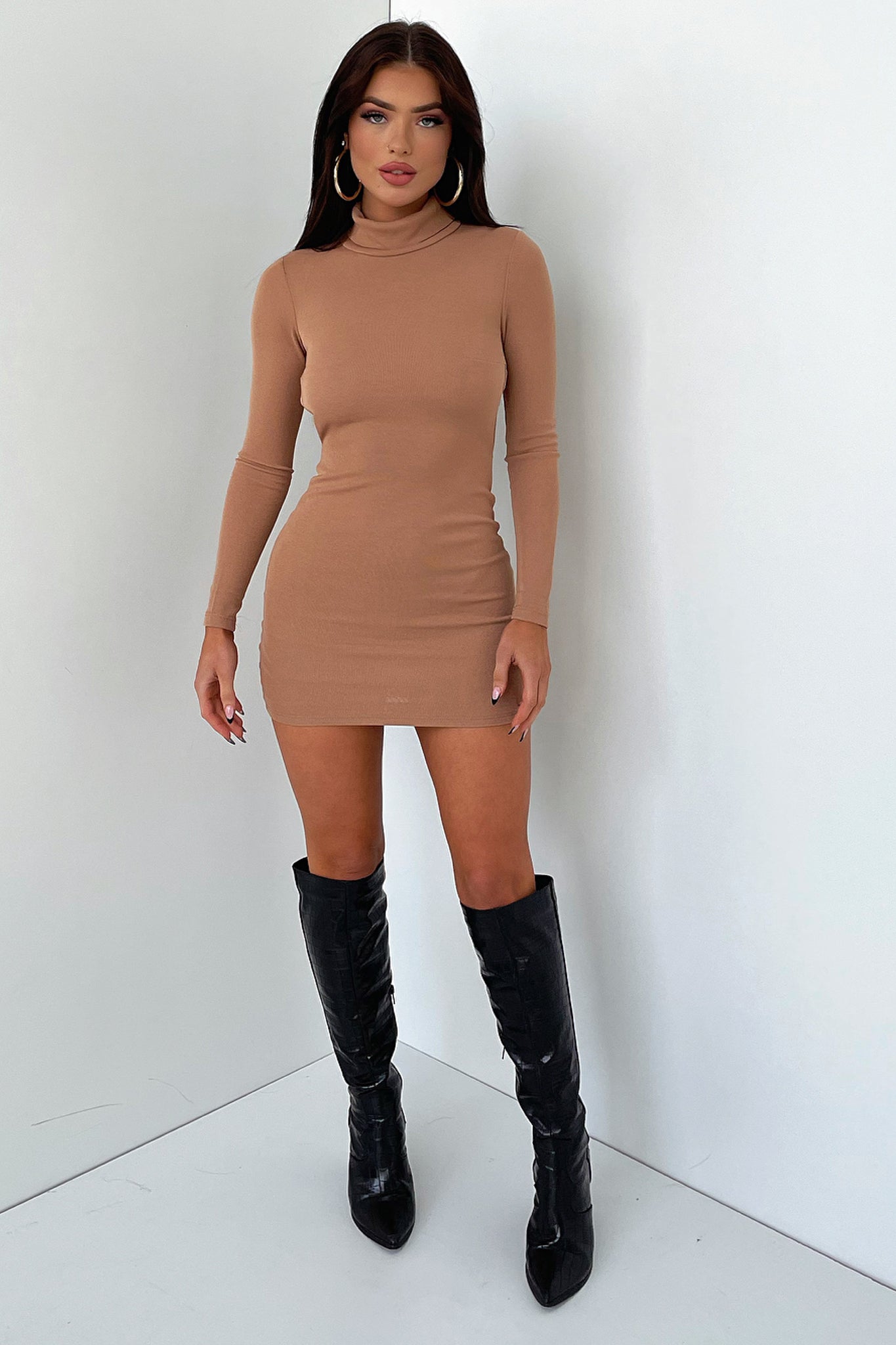 Prism Dress - Brown-Coutiqo