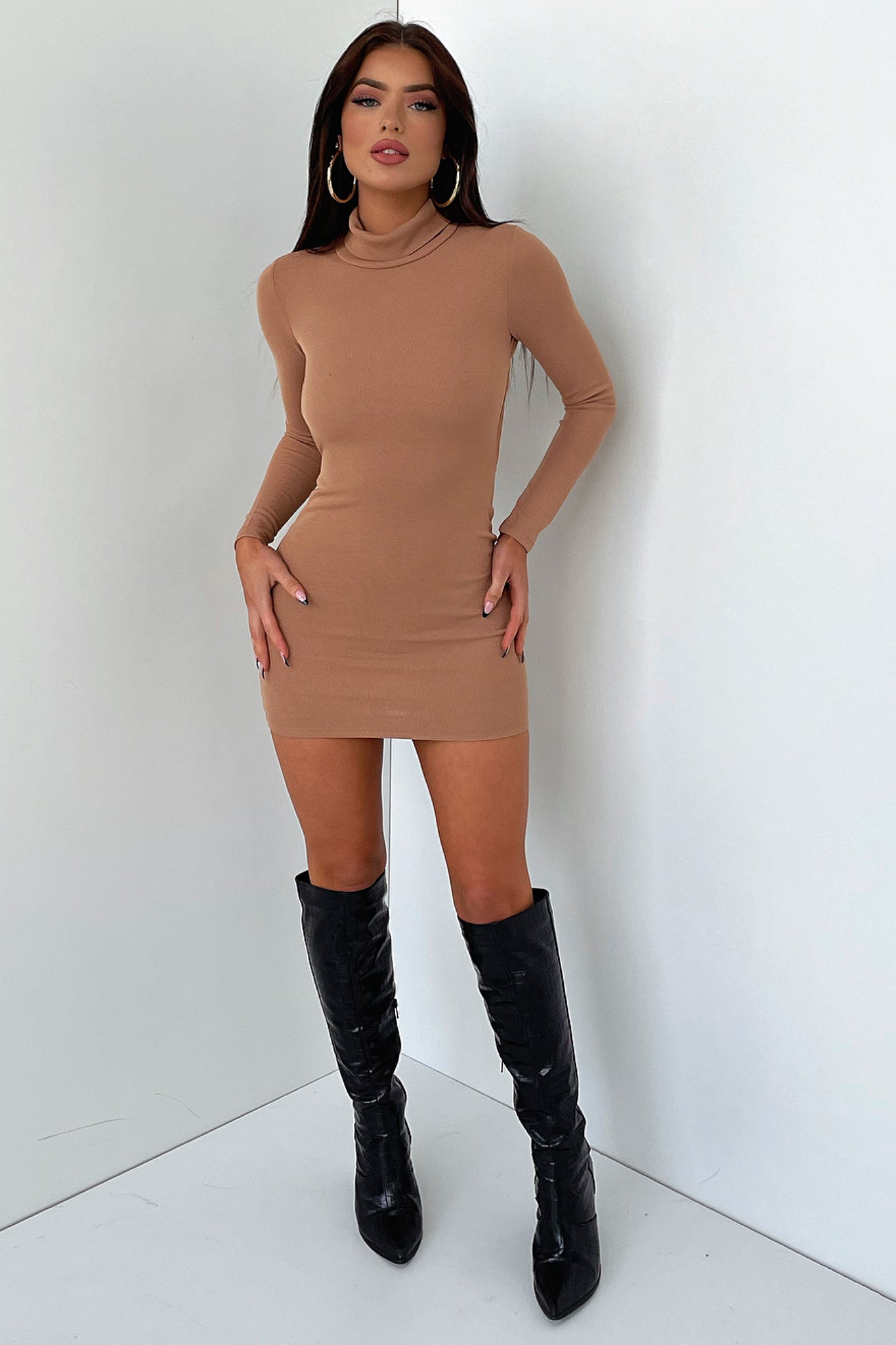 Prism Dress - Brown-Coutiqo