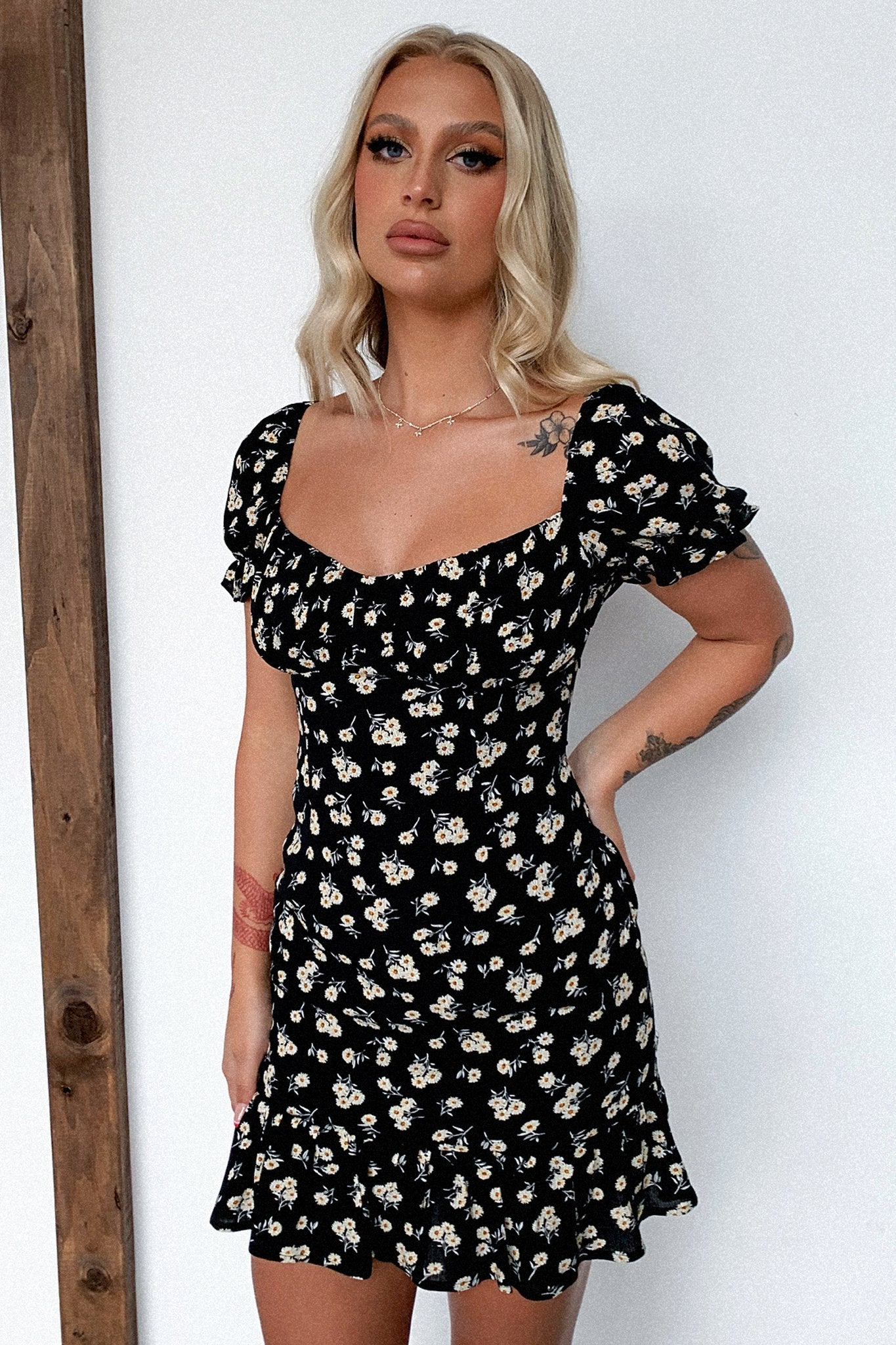 Regina Dress - Black Floral-Coutiqo