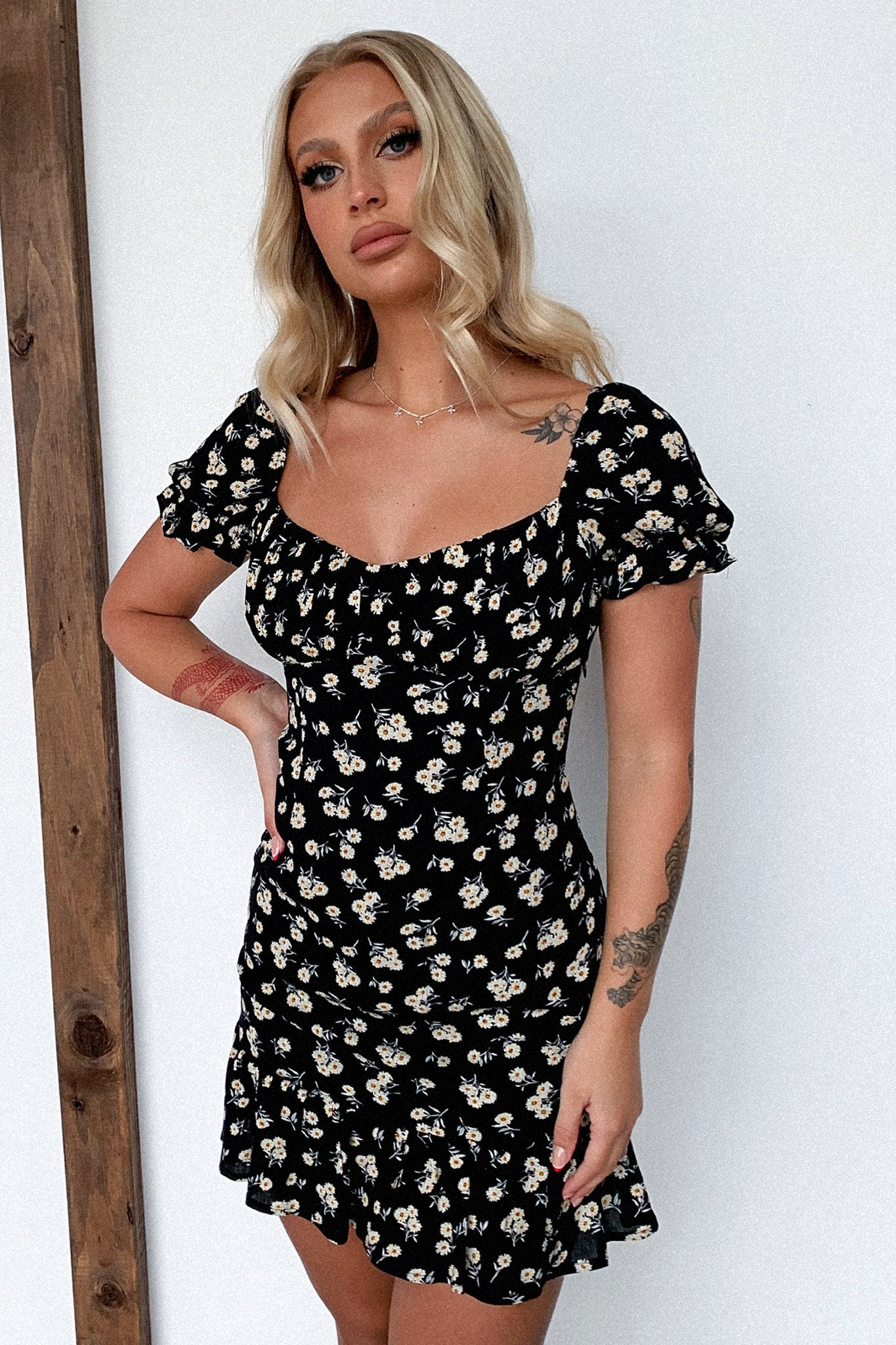 Regina Dress - Black Floral-Coutiqo