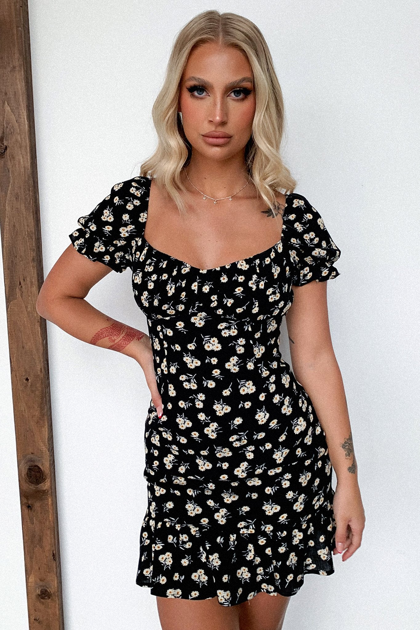 Regina Dress - Black Floral-Coutiqo