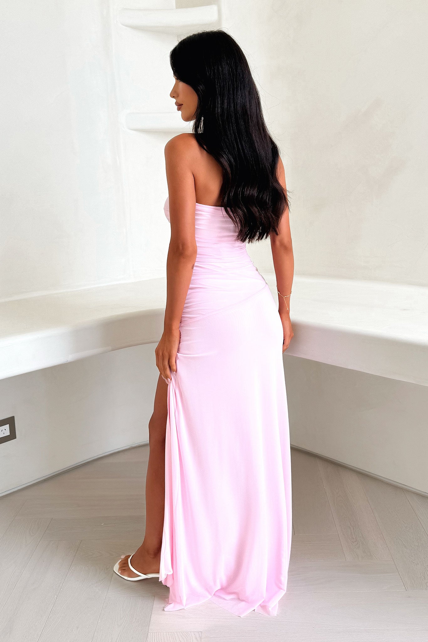 Renesmee Strapless Maxi Dress - Pink-Coutiqo