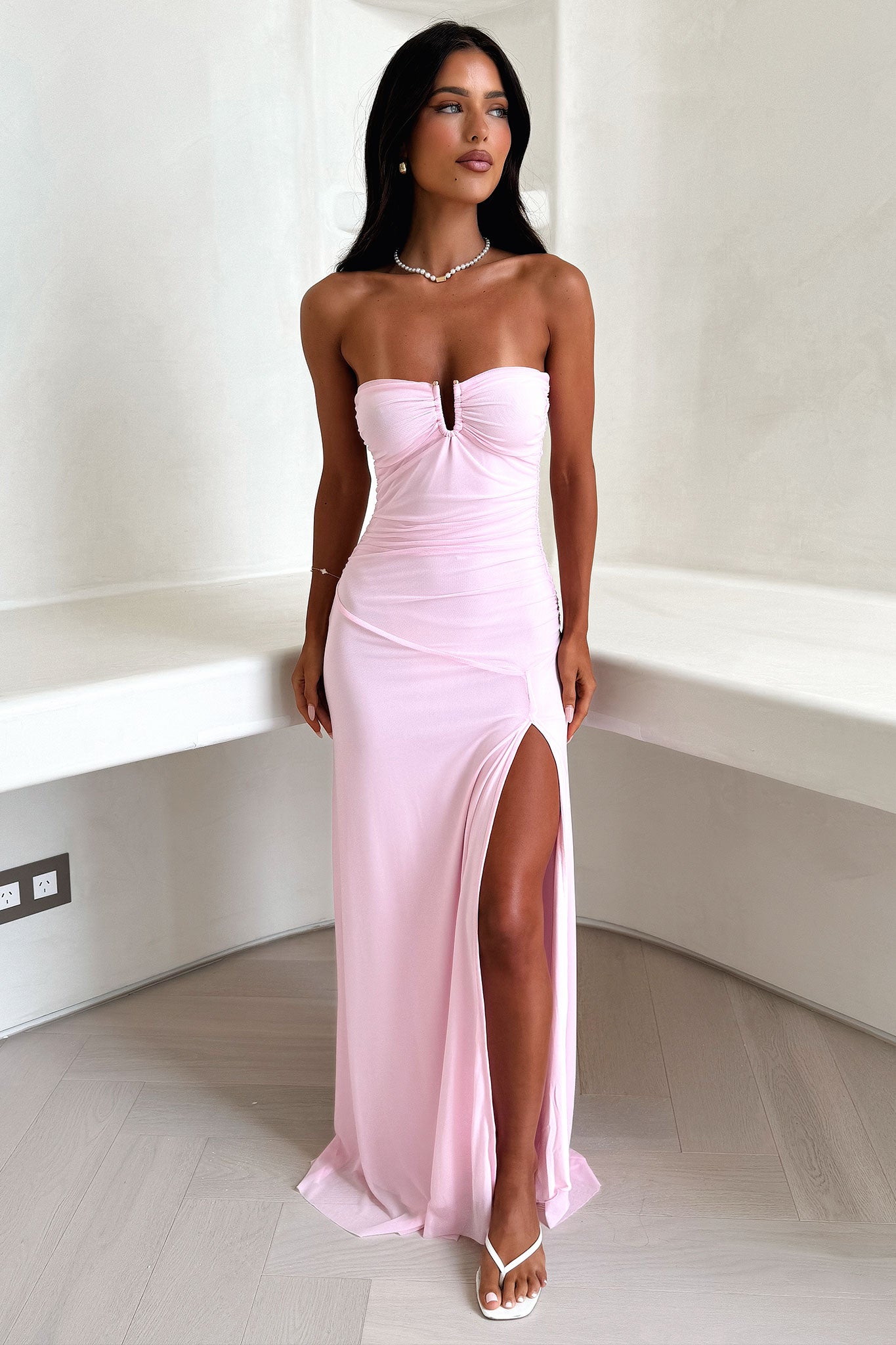 Renesmee Strapless Maxi Dress - Pink-Coutiqo