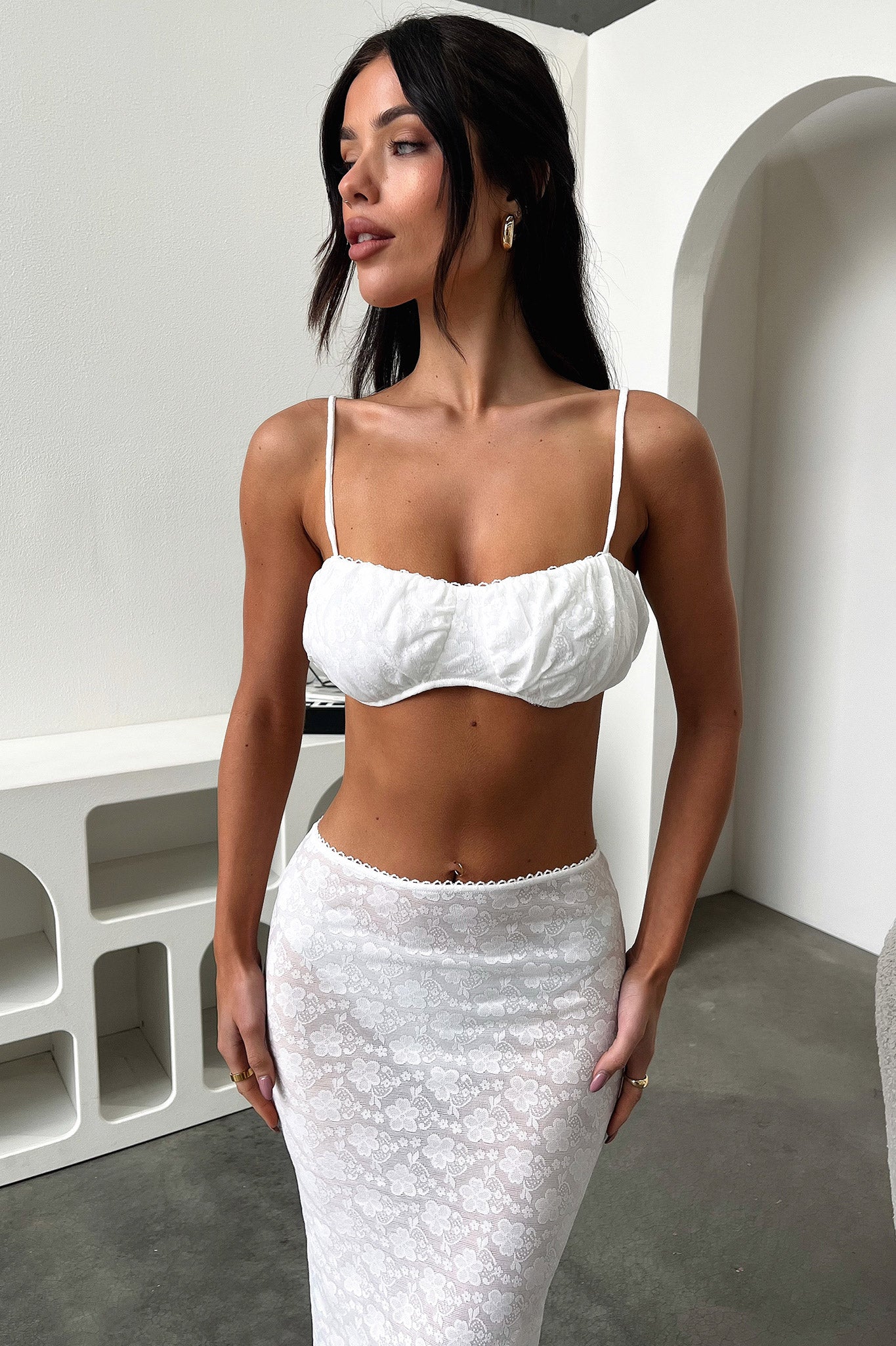 Renoir Maxi Skirt - White-Coutiqo