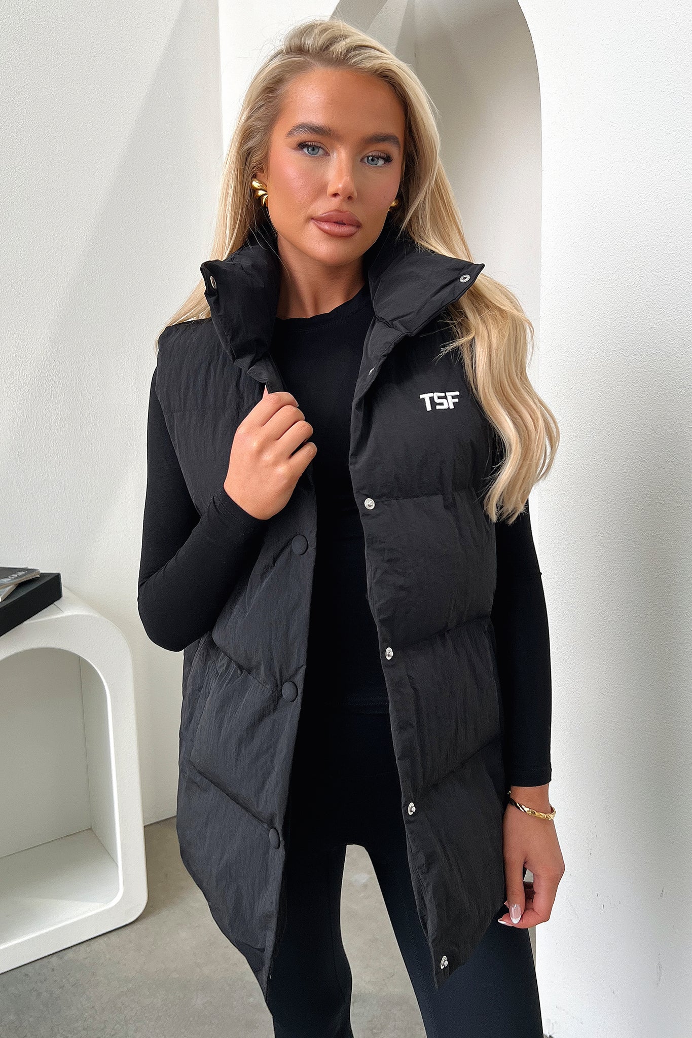 Sabre Puffer Vest - Black-Coutiqo