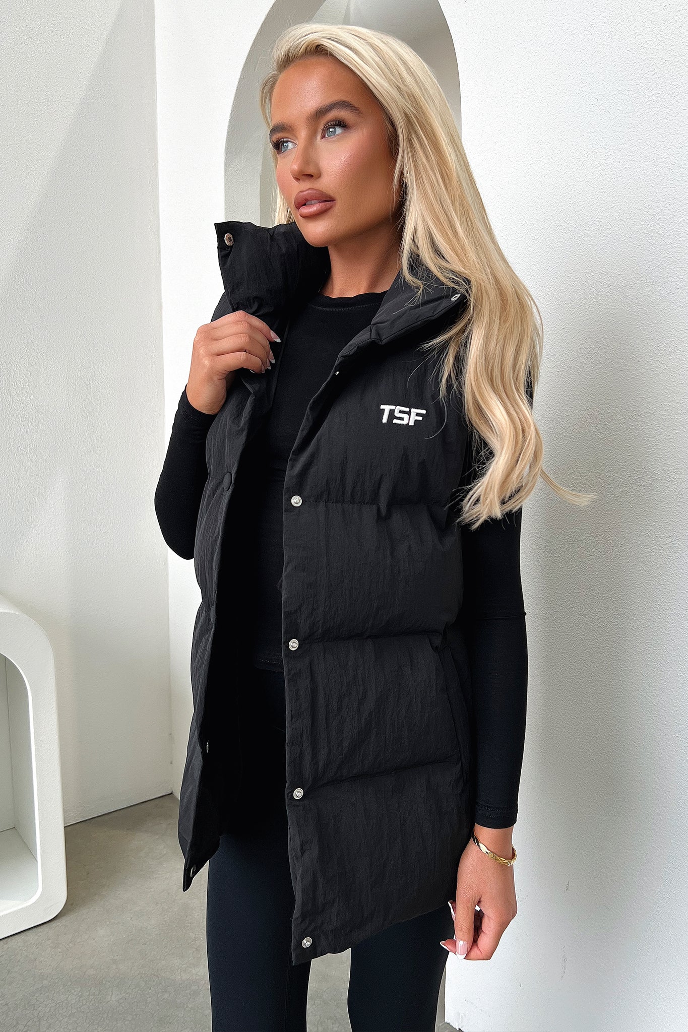 Sabre Puffer Vest - Black-Coutiqo