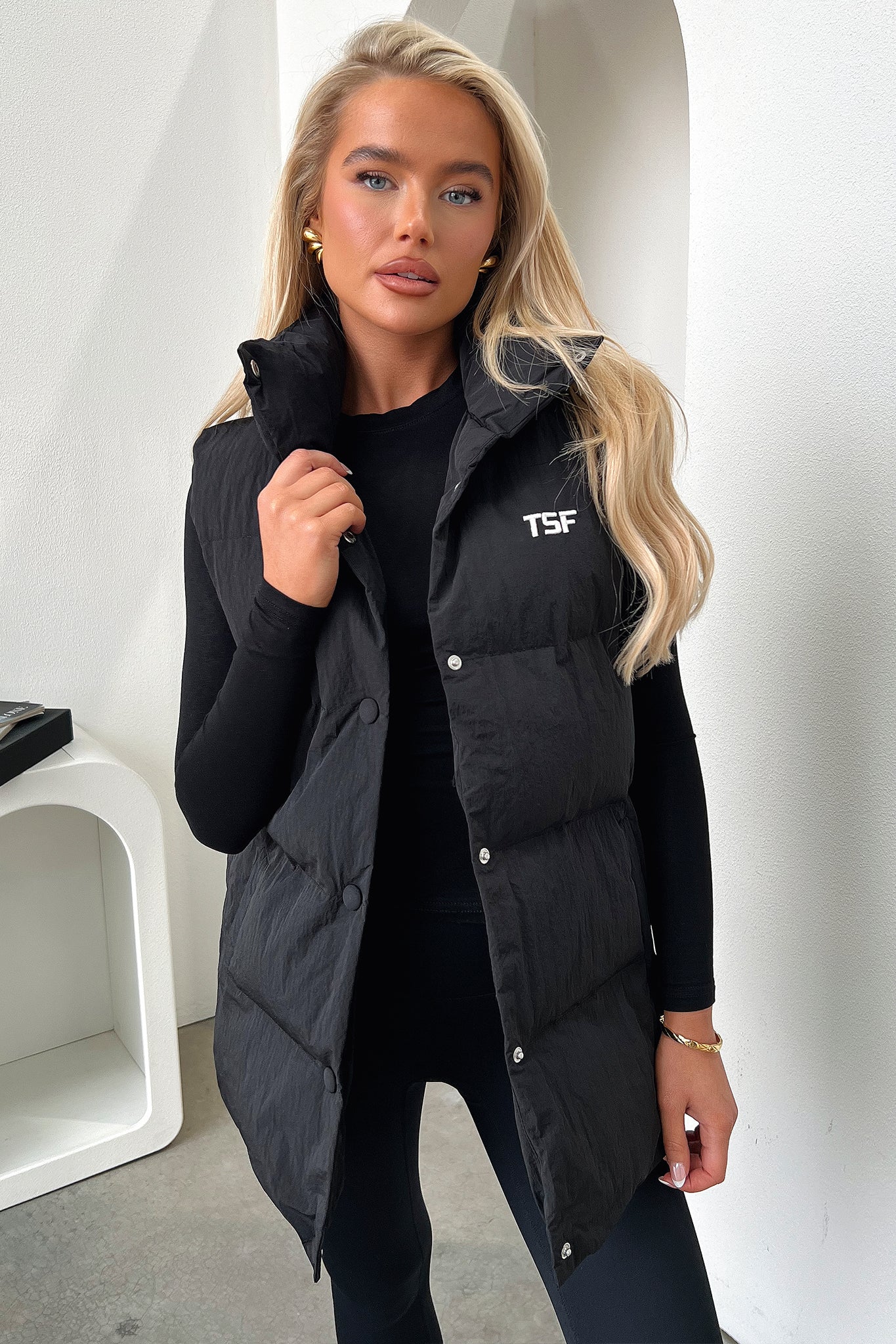 Sabre Puffer Vest - Black-Coutiqo