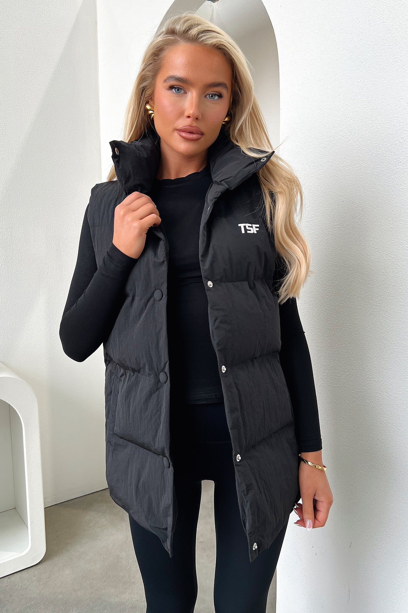 Sabre Puffer Vest - Black-Coutiqo