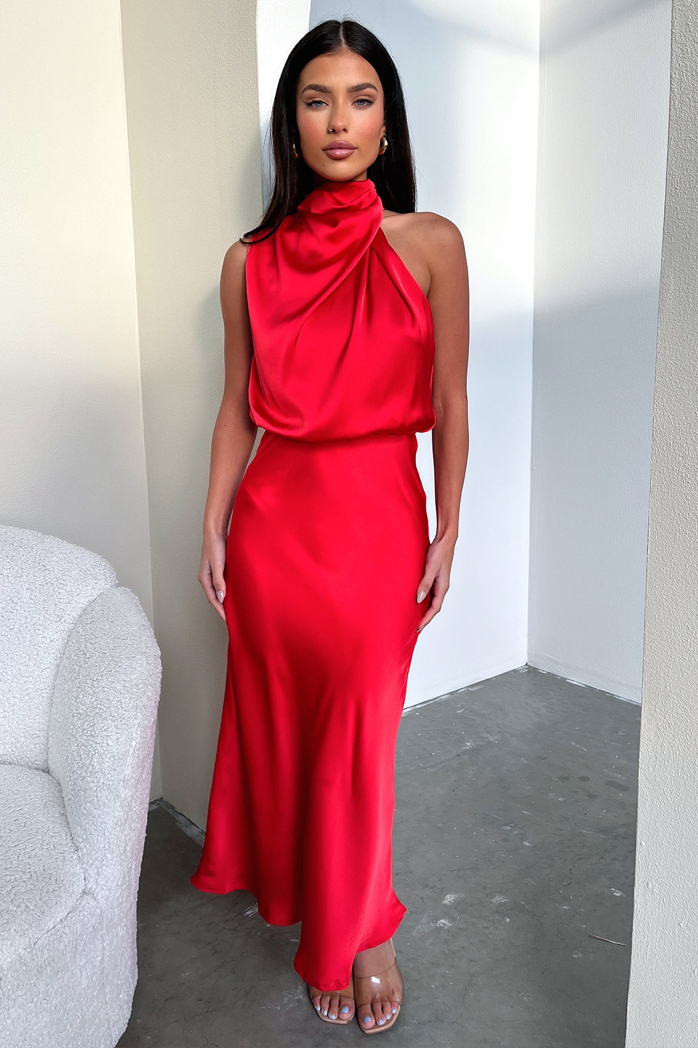 Santorini Maxi Dress - Red-Coutiqo