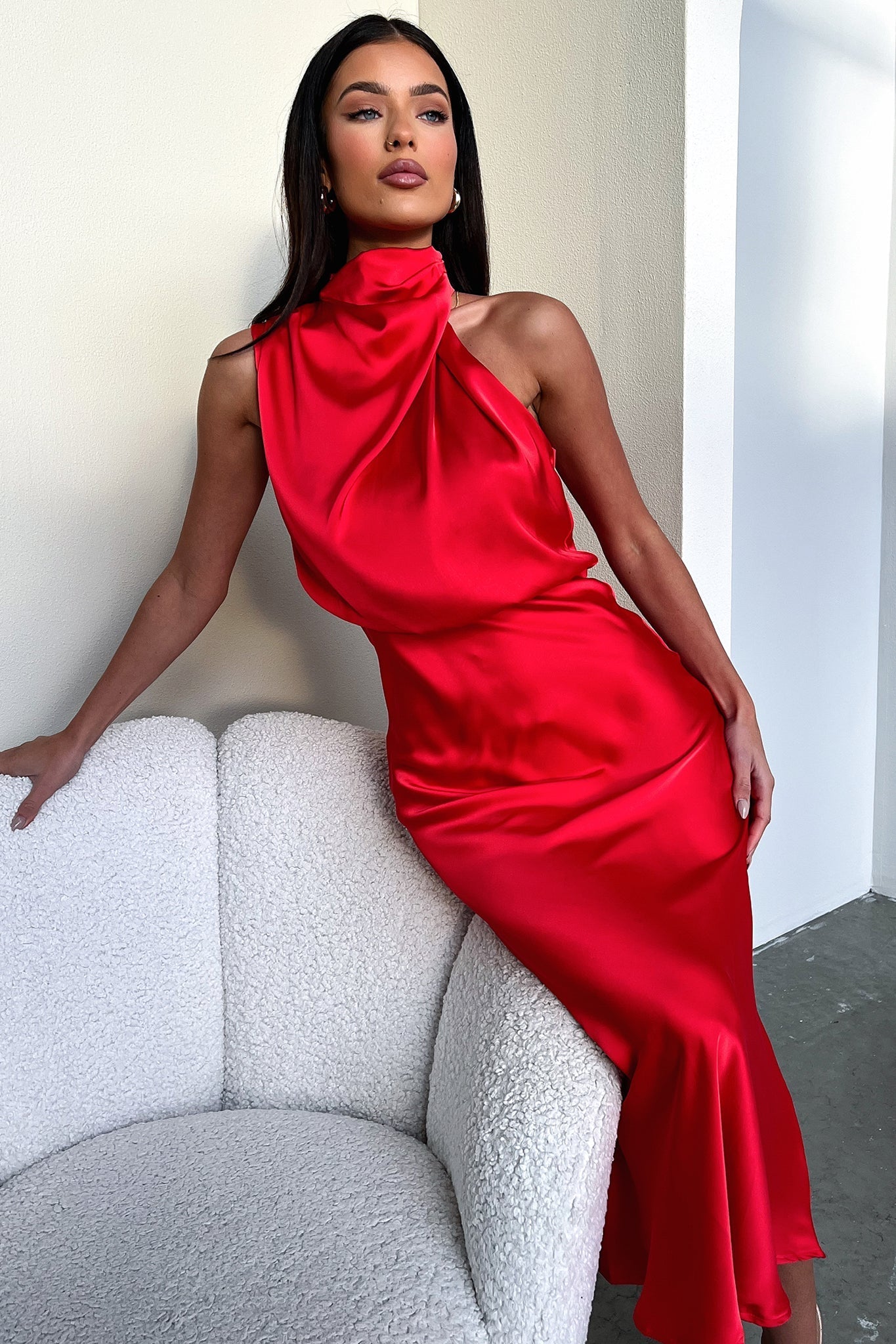 Santorini Maxi Dress - Red-Coutiqo