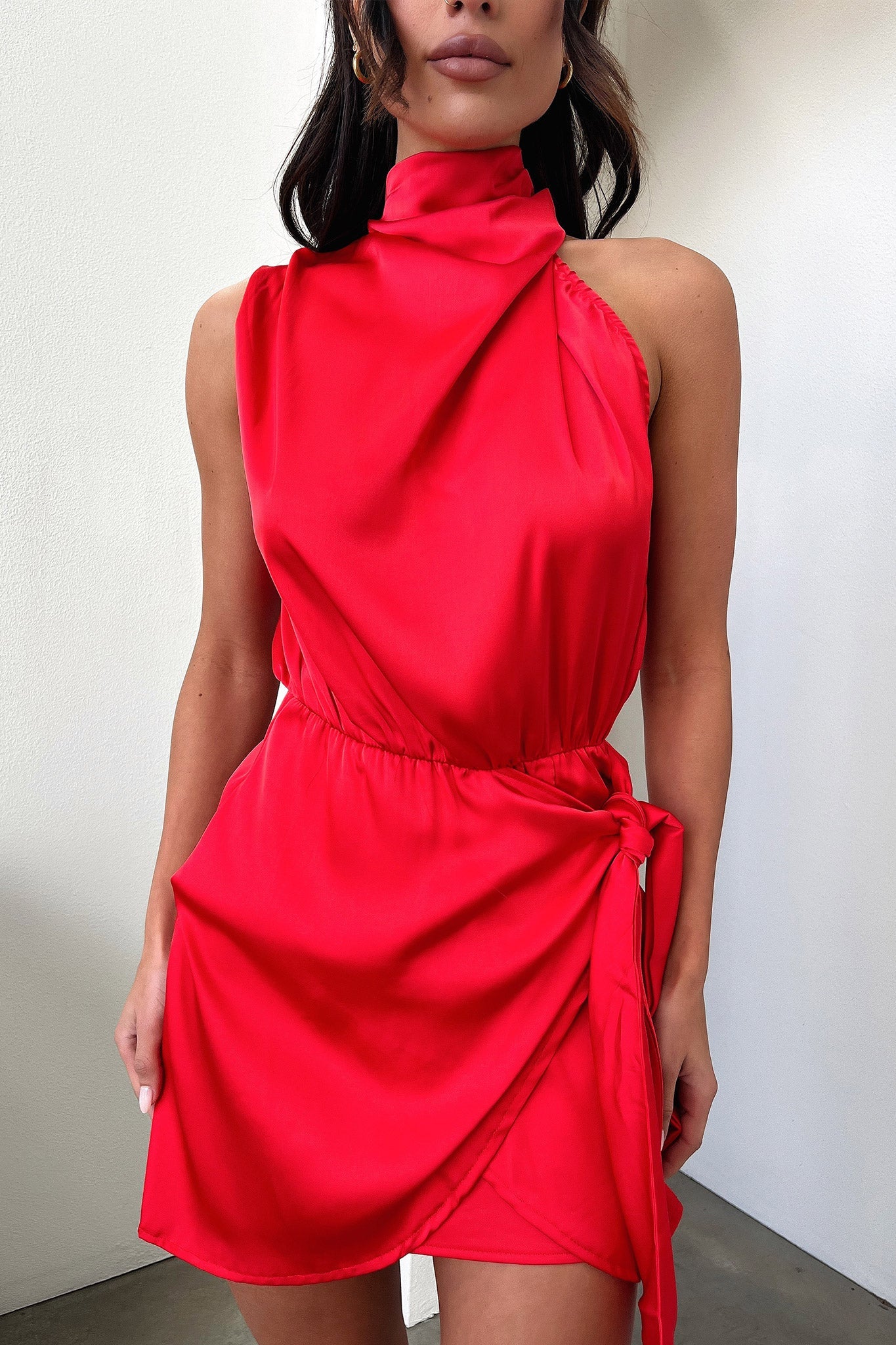 Santorini Mini Dress - Red-Coutiqo