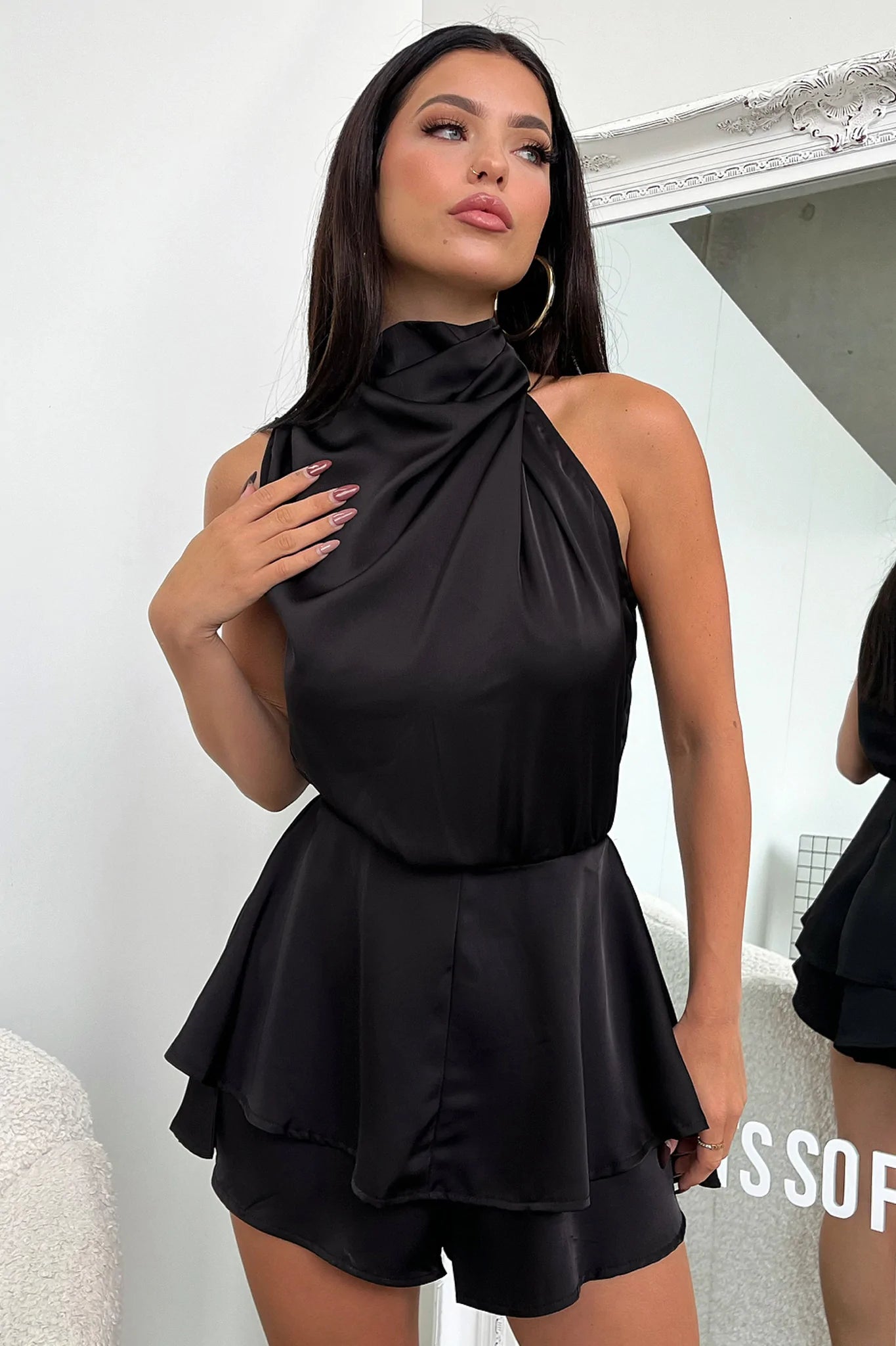 Lelani Playsuit - Black-Coutiqo