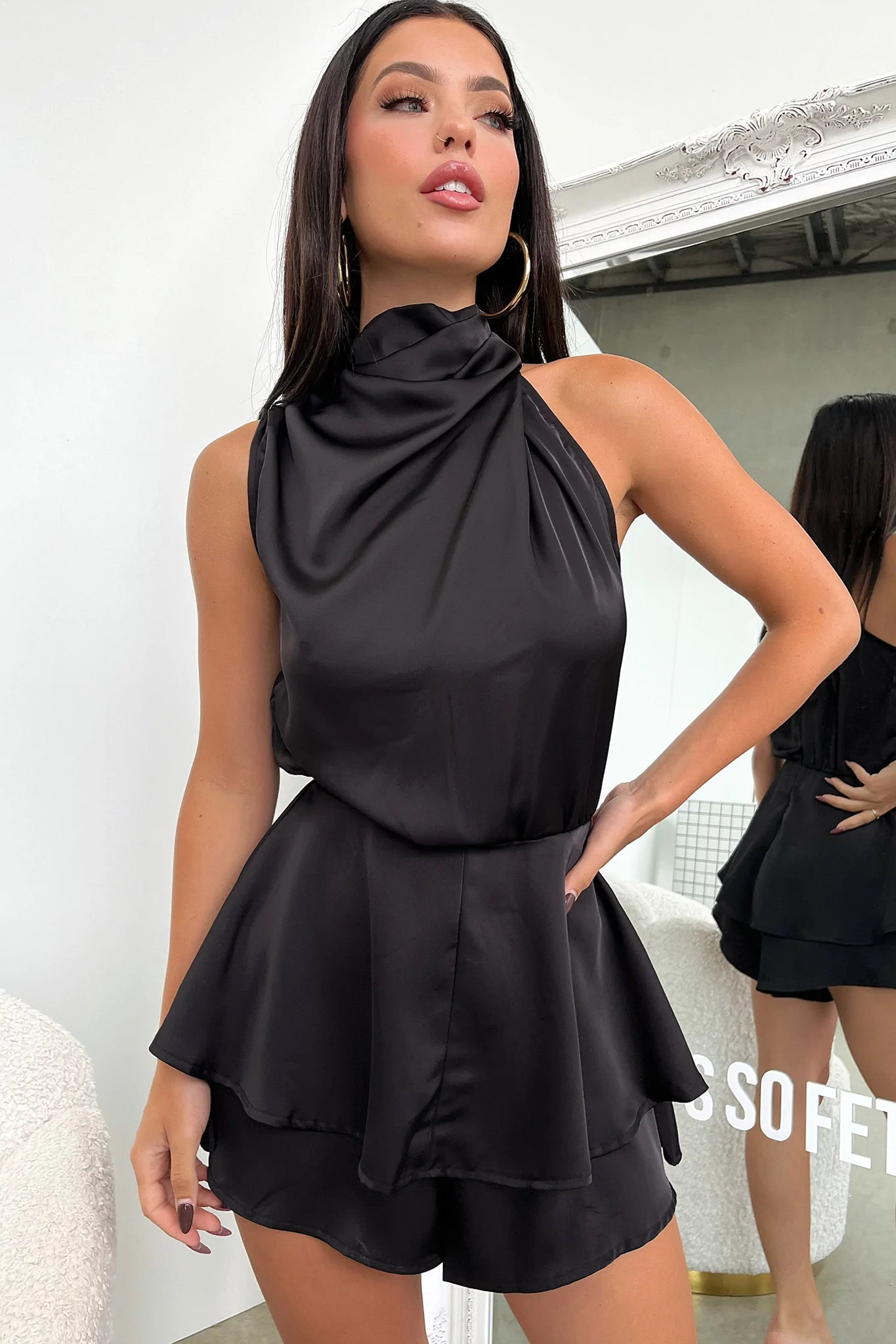 Lelani Playsuit - Black-Coutiqo