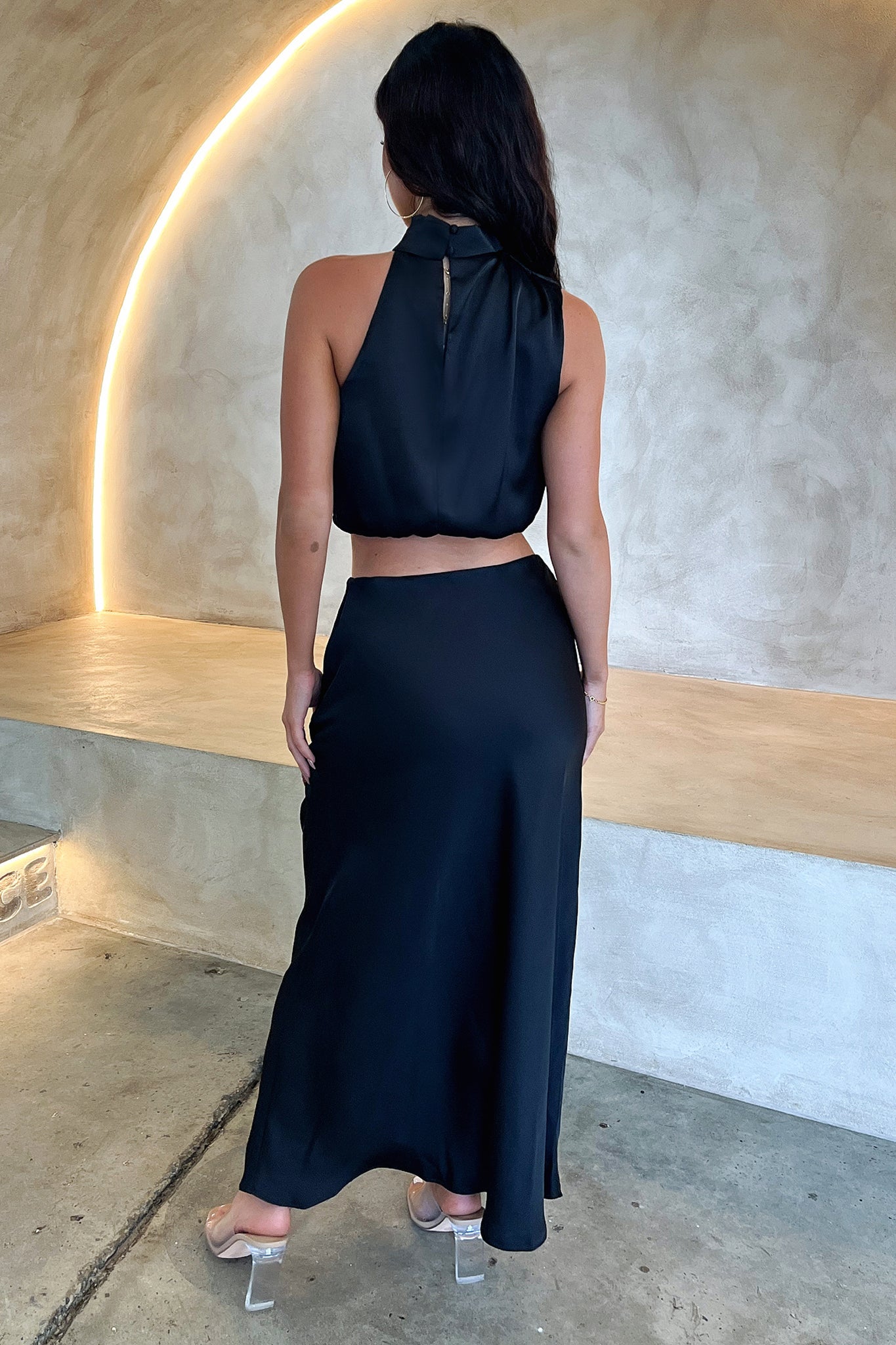 Santorini Maxi Skirt - Black-Coutiqo