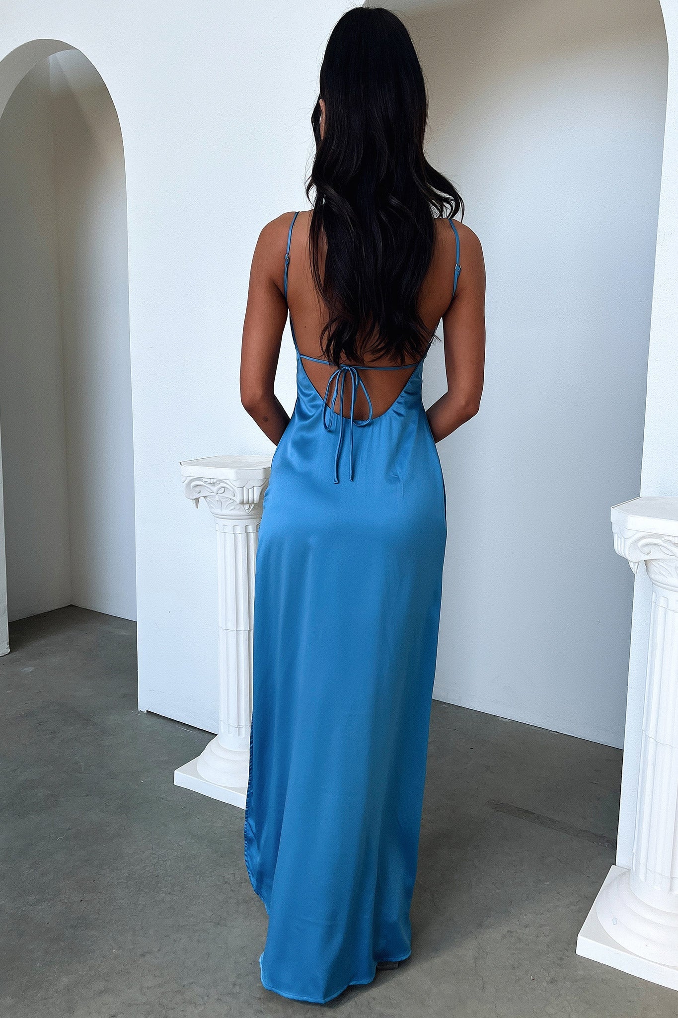 Sarcia Maxi Dress - Blue-Coutiqo