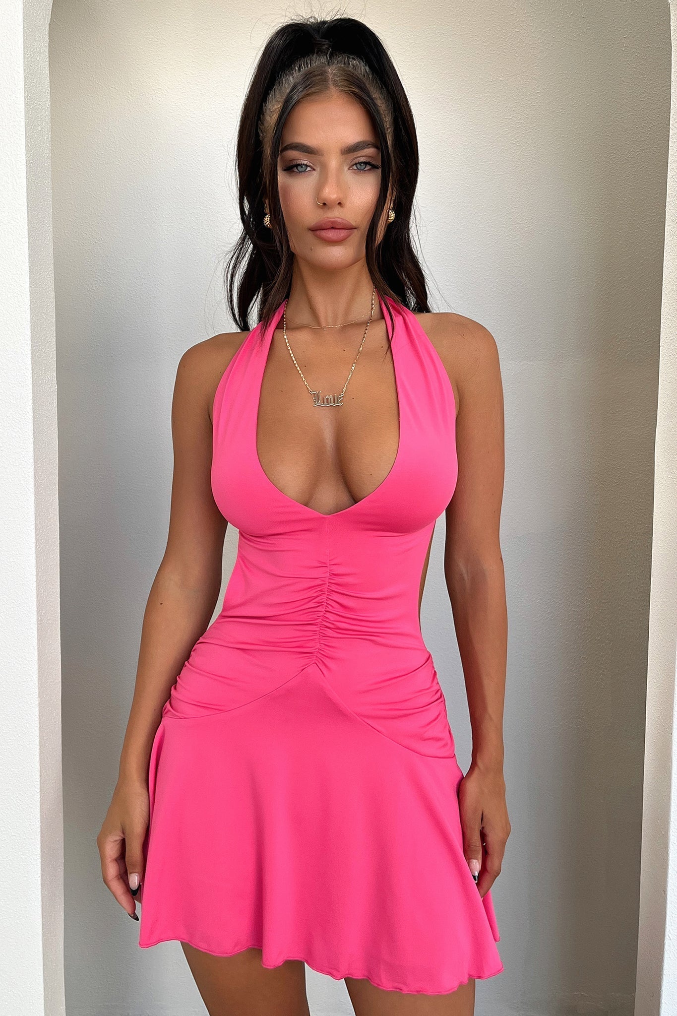 Sarisa Dress - Hot Pink-Coutiqo