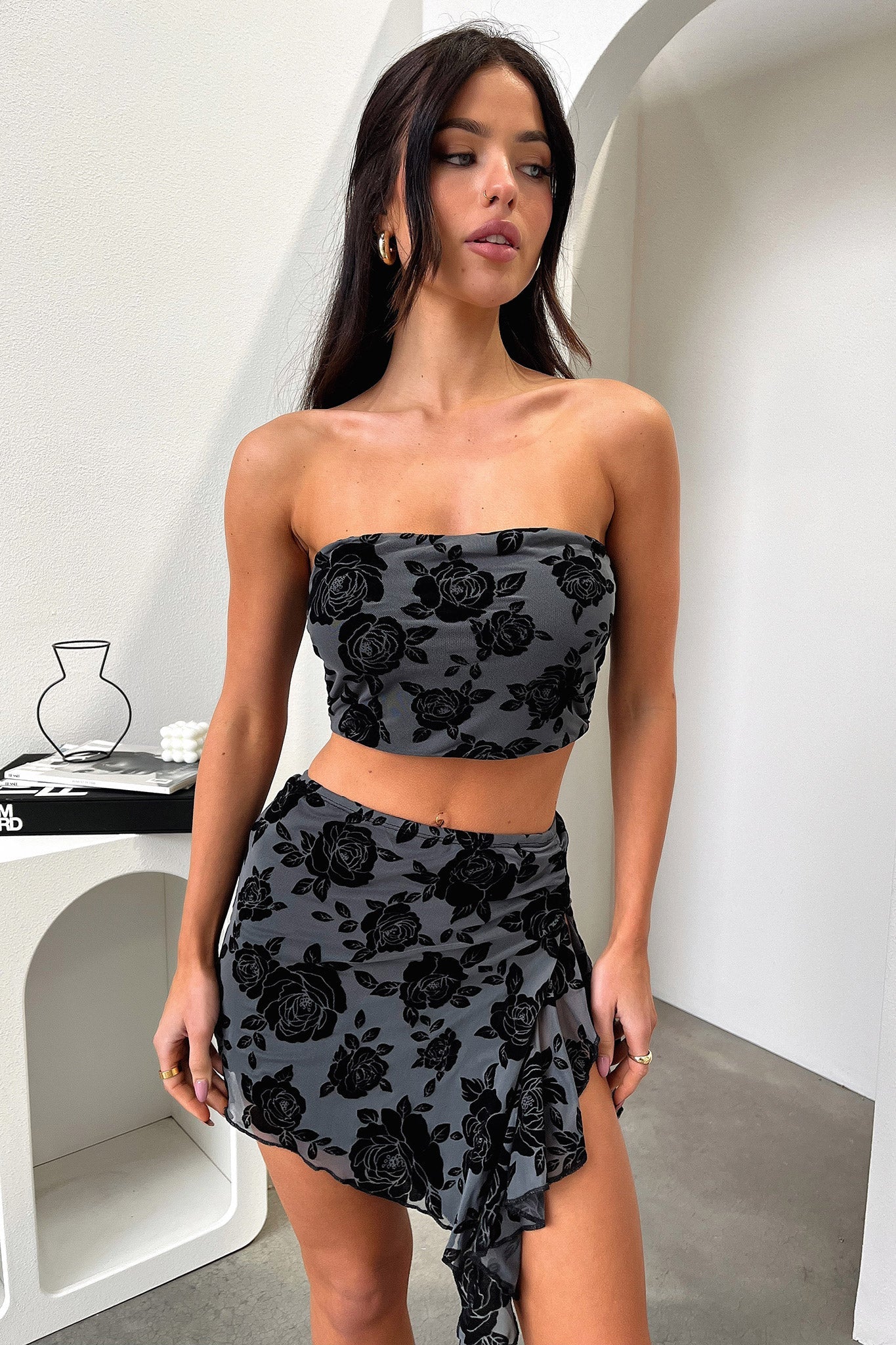 Savian Top - Black Floral-Coutiqo