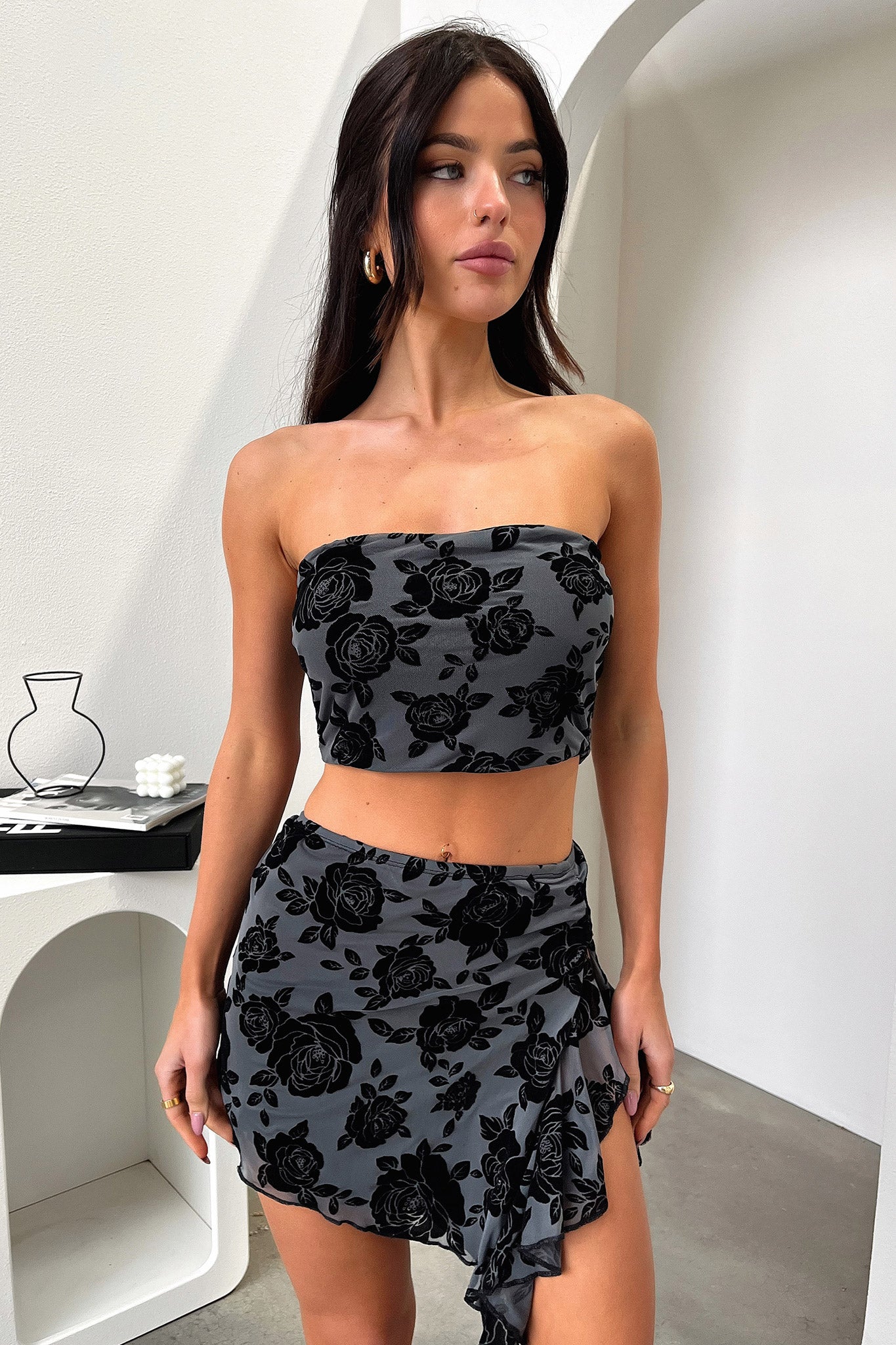 Savian Top - Black Floral-Coutiqo