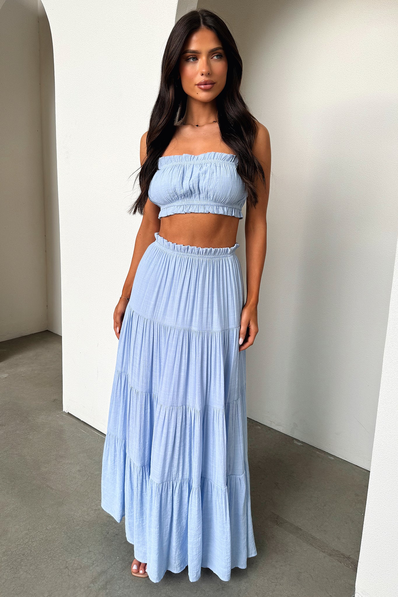 Selina Crop - Baby Blue-Coutiqo