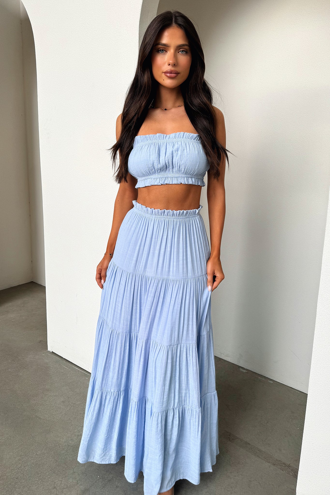 Selina Crop - Baby Blue-Coutiqo