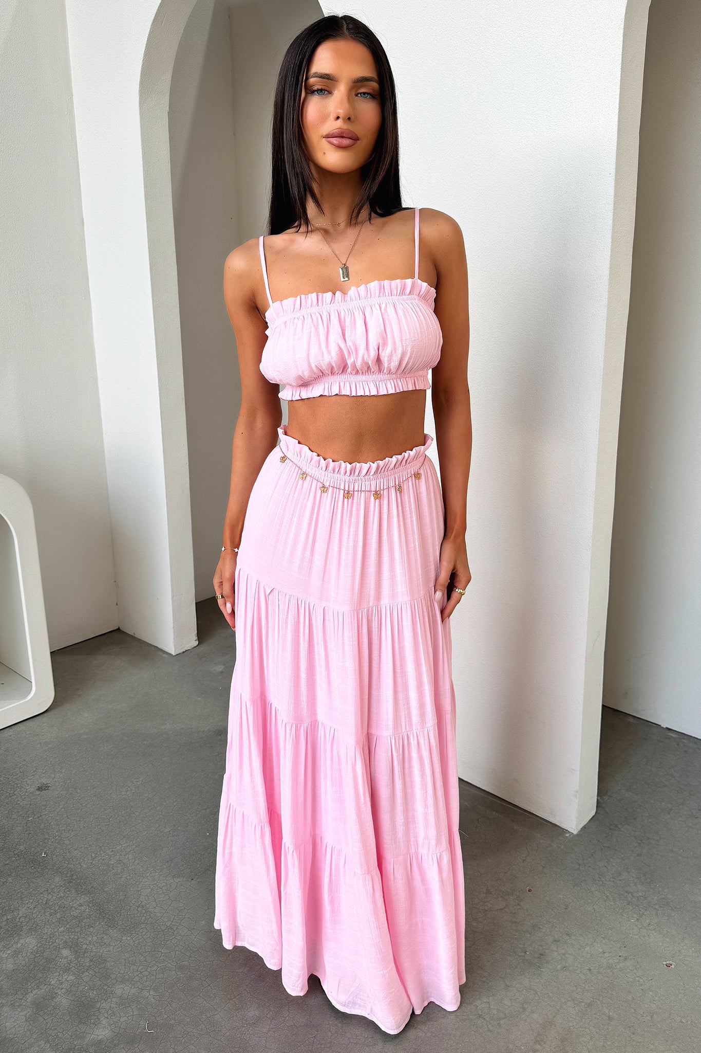 Selina Crop - Baby Pink-Coutiqo