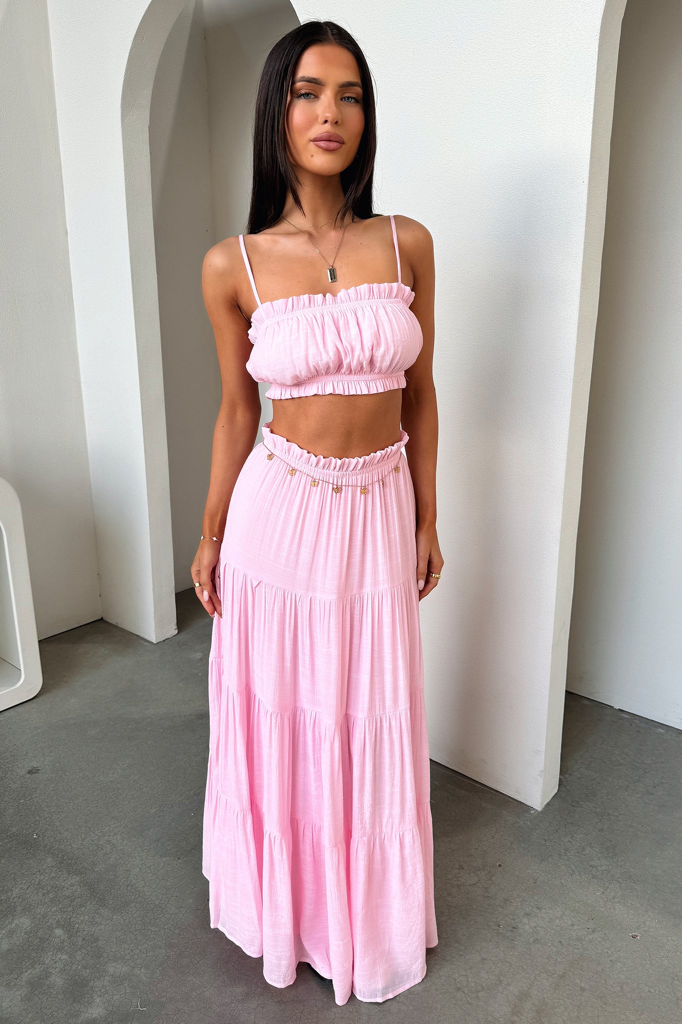 Selina Crop - Baby Pink-Coutiqo