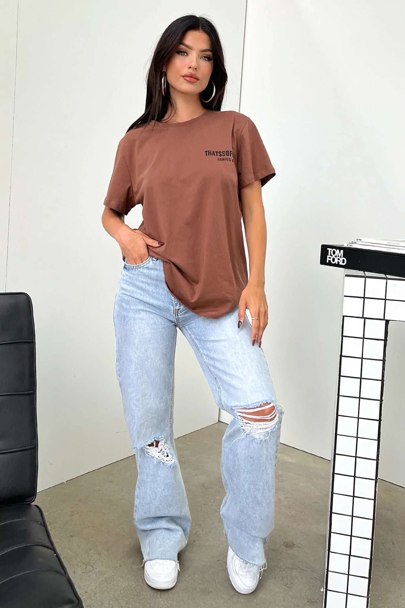 Series 6 Tee - Brown-Coutiqo
