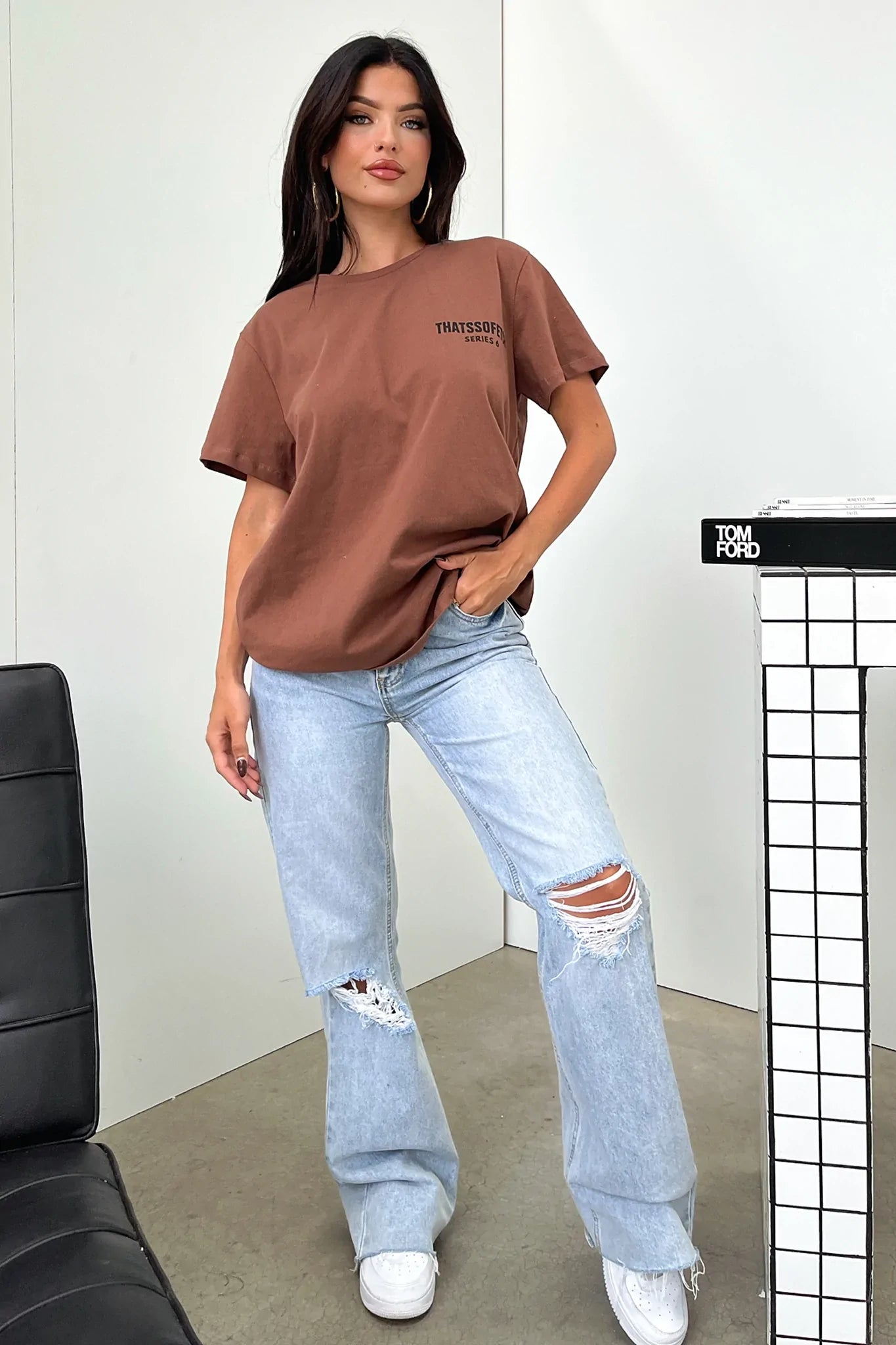 Series 6 Tee - Brown-Coutiqo