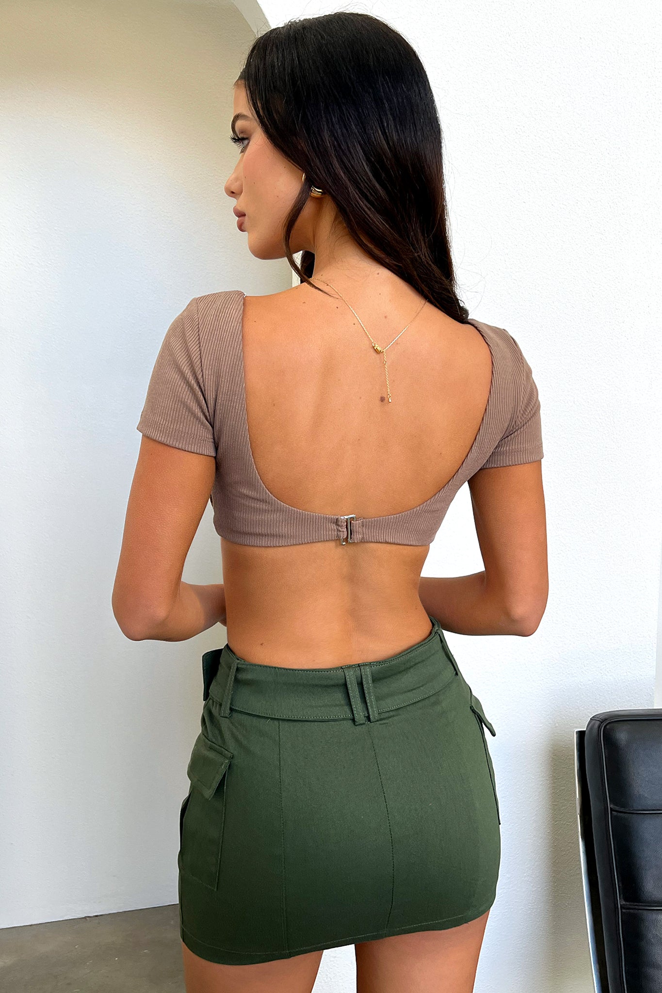 Sharna Crop - Brown-Coutiqo