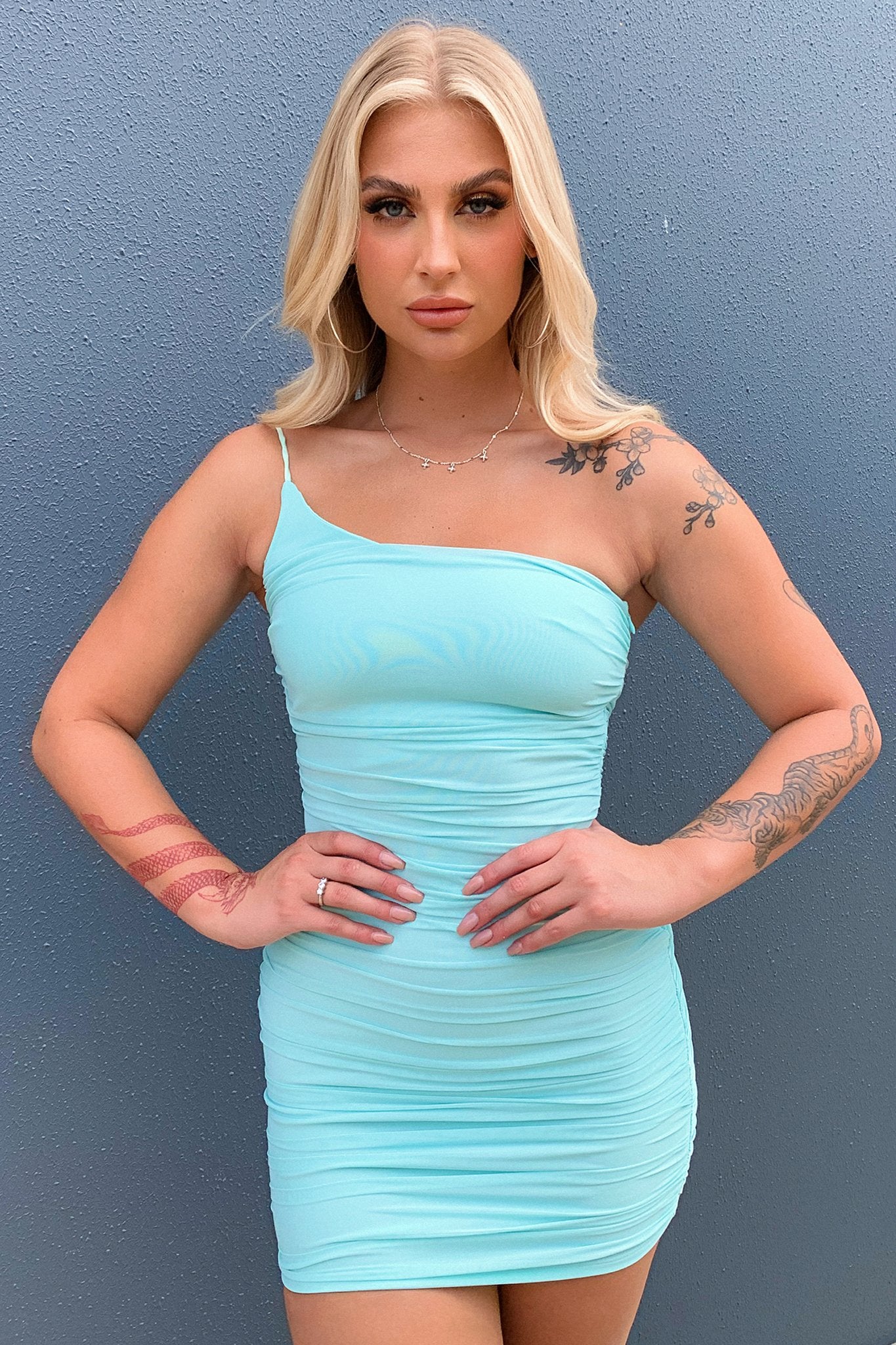 Shay Dress - Teal-Coutiqo