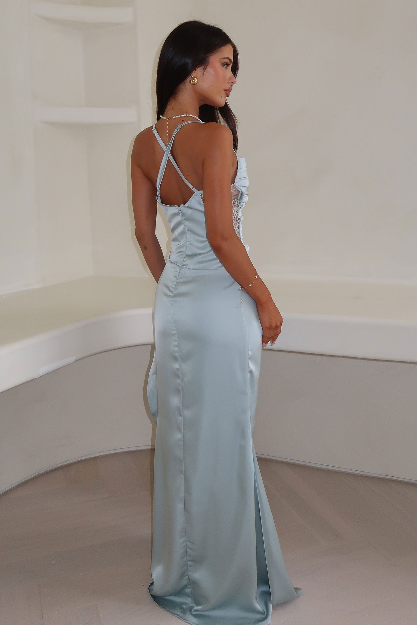 Sonnet Satin Maxi Dress - Sage-Coutiqo