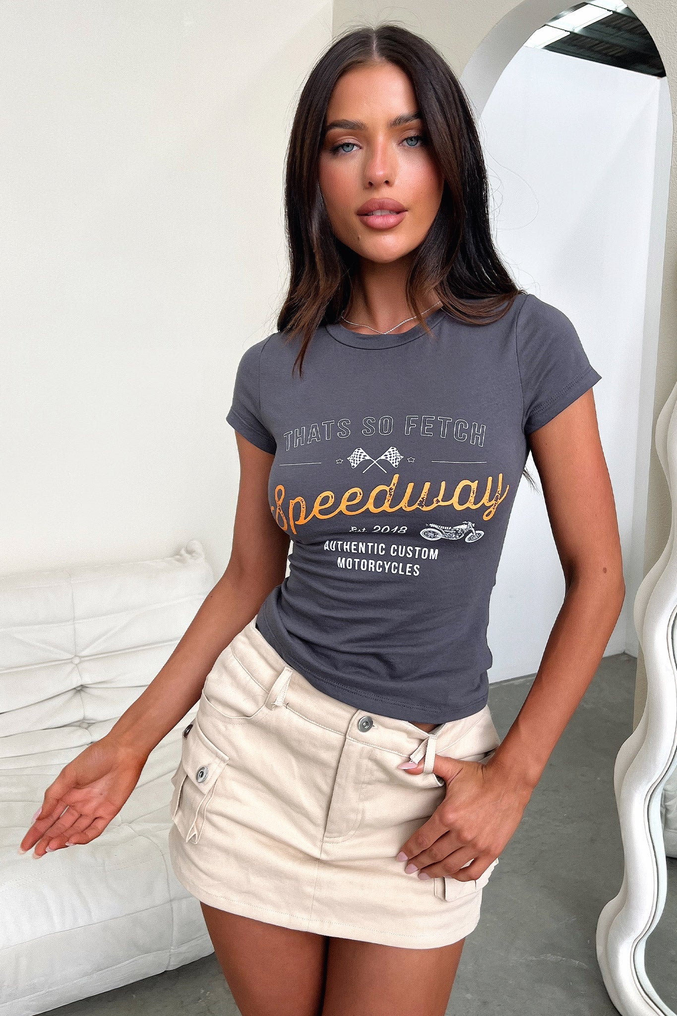 Speedway Tee - Charcoal-Coutiqo