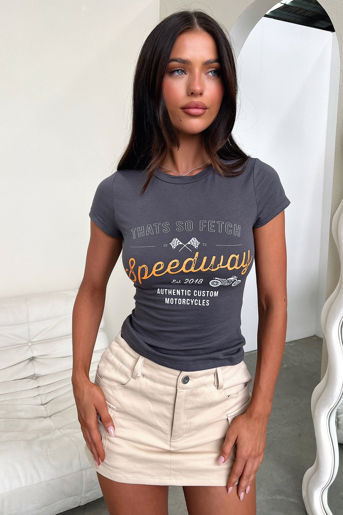 Speedway Tee - Charcoal-Coutiqo
