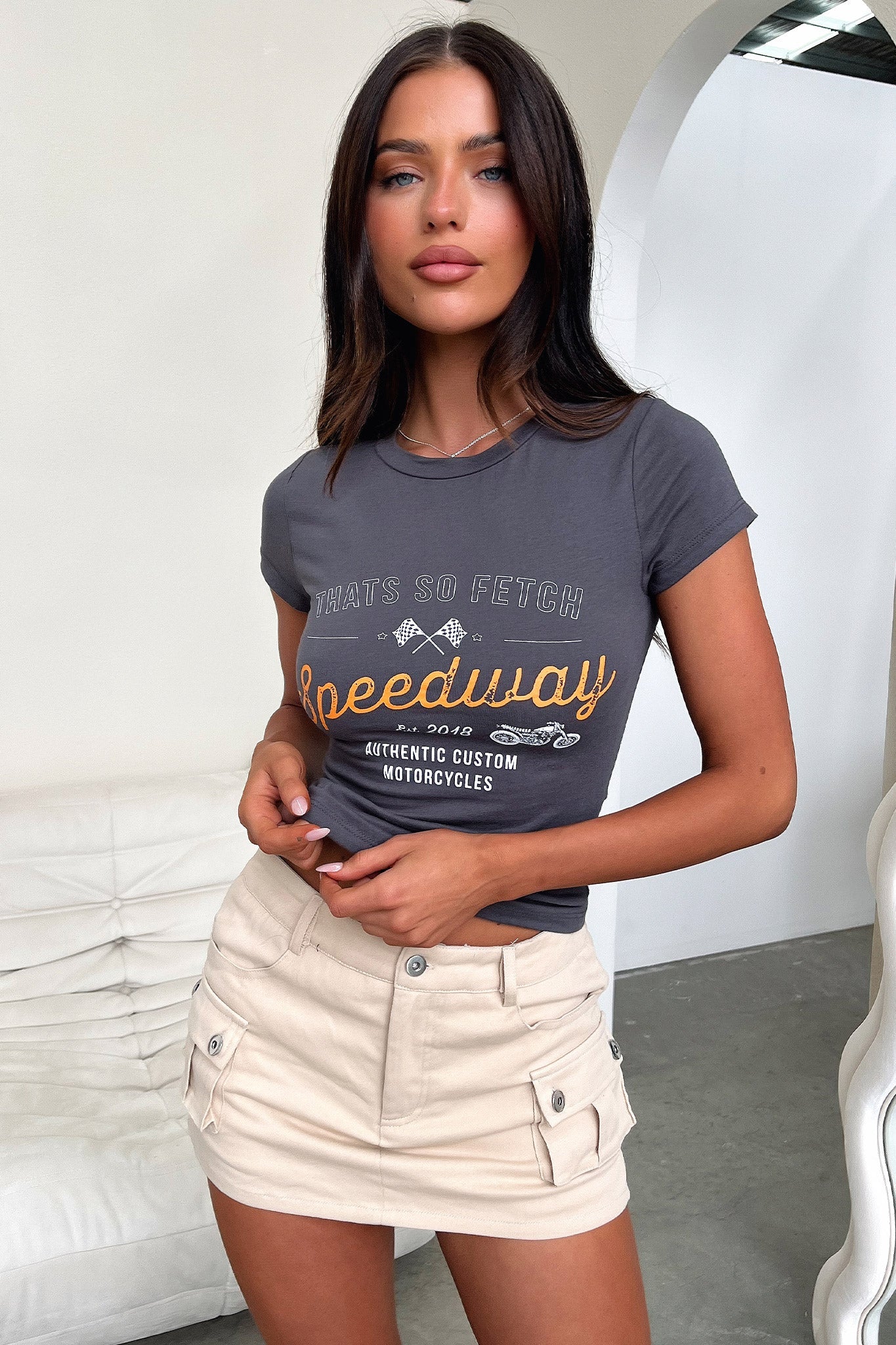 Speedway Tee - Charcoal-Coutiqo