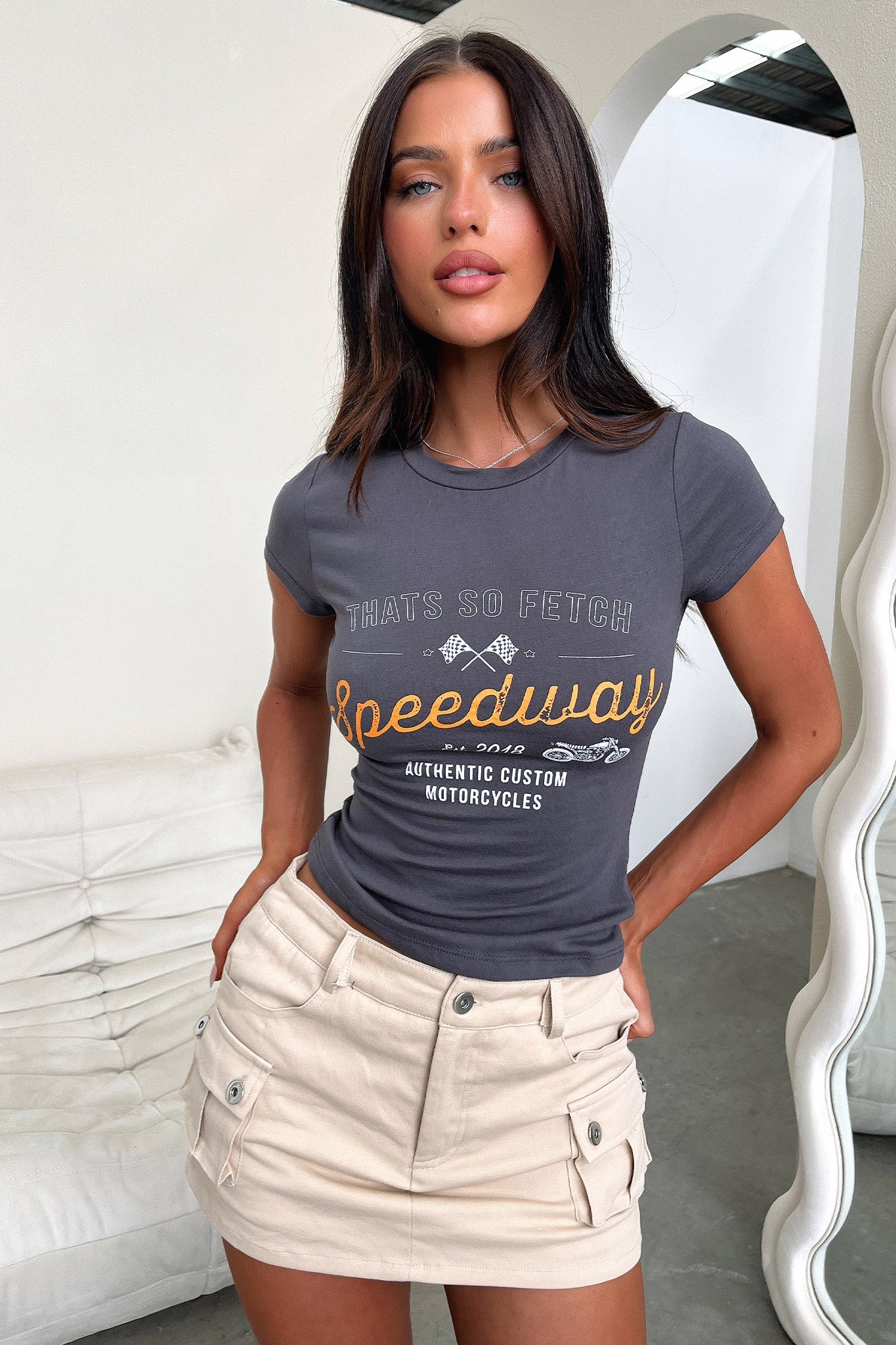 Speedway Tee - Charcoal-Coutiqo