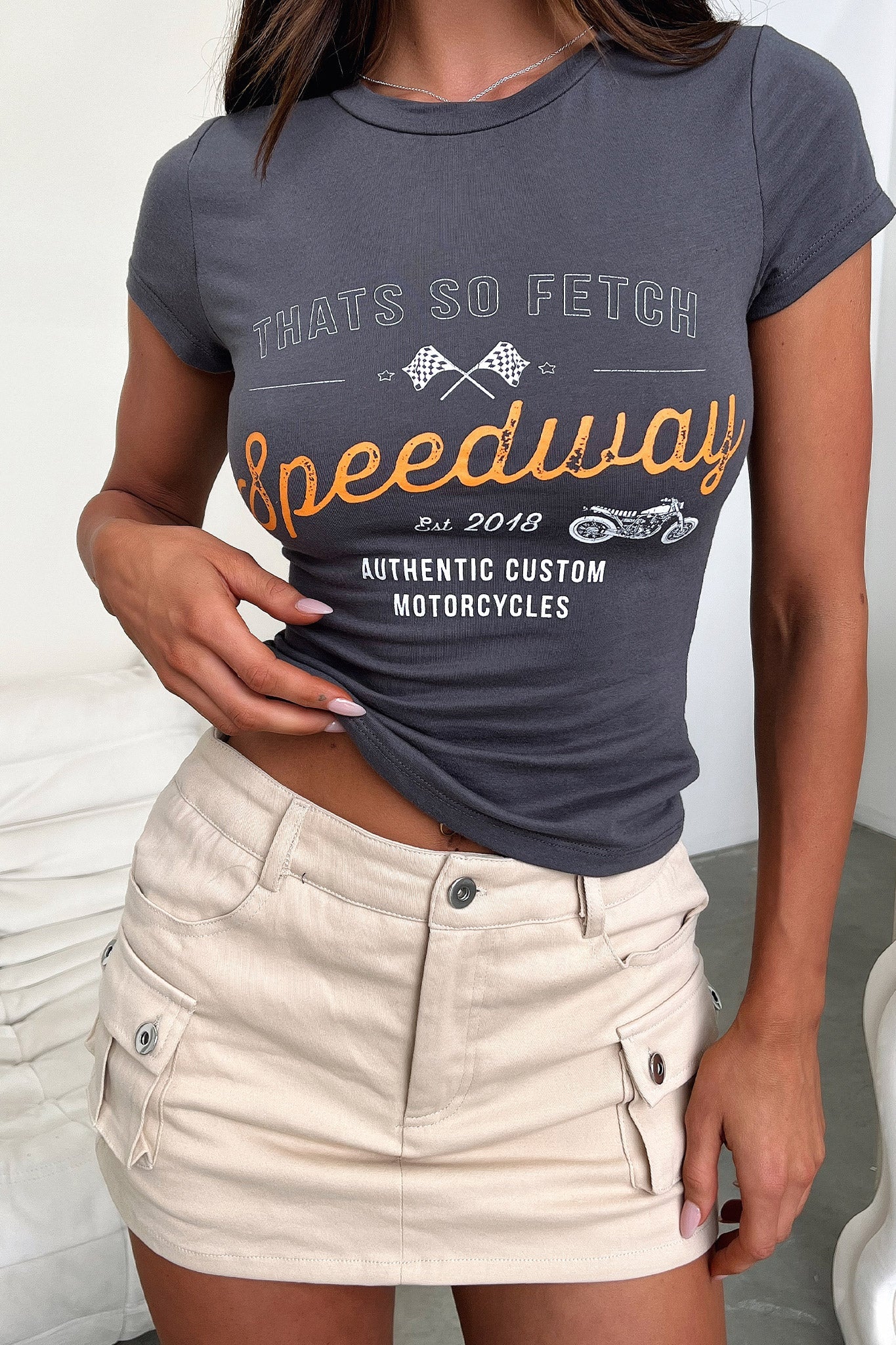 Speedway Tee - Charcoal-Coutiqo