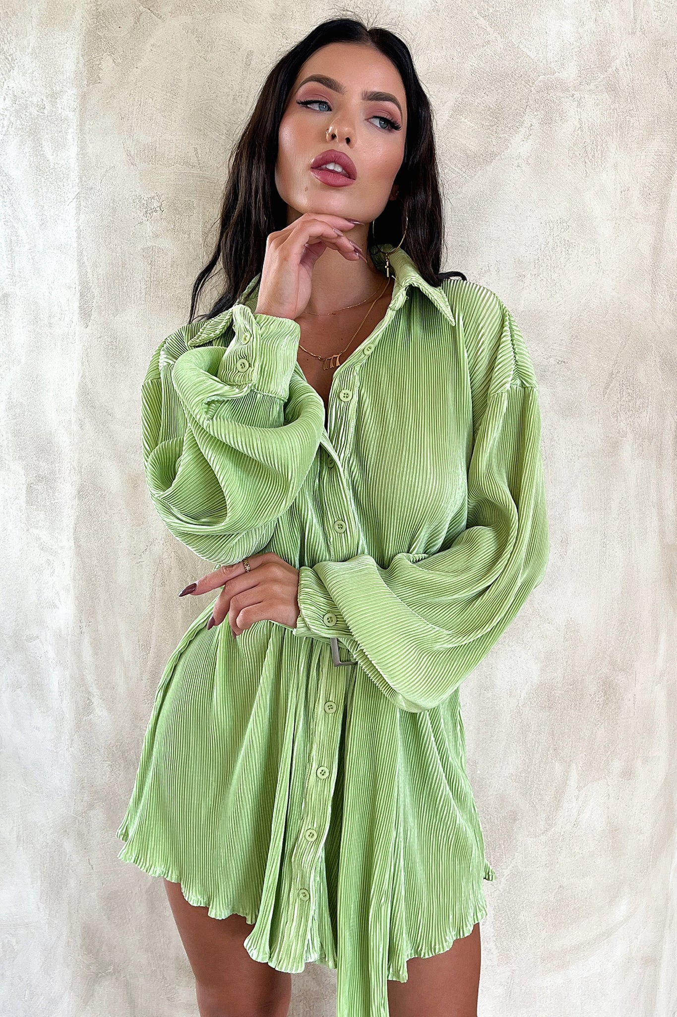 Stassi T-Shirt Dress - Green-Coutiqo