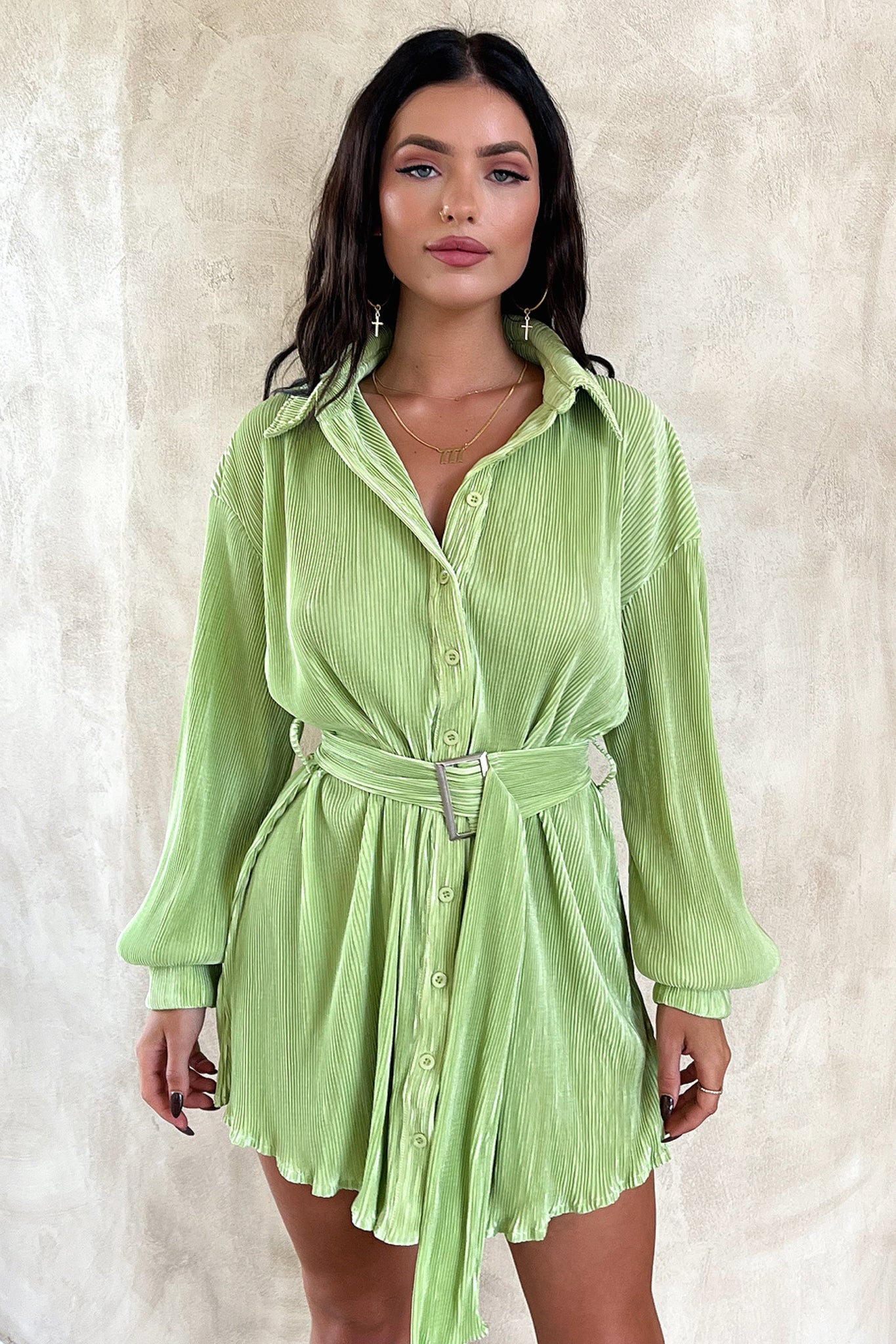 Stassi T-Shirt Dress - Green-Coutiqo