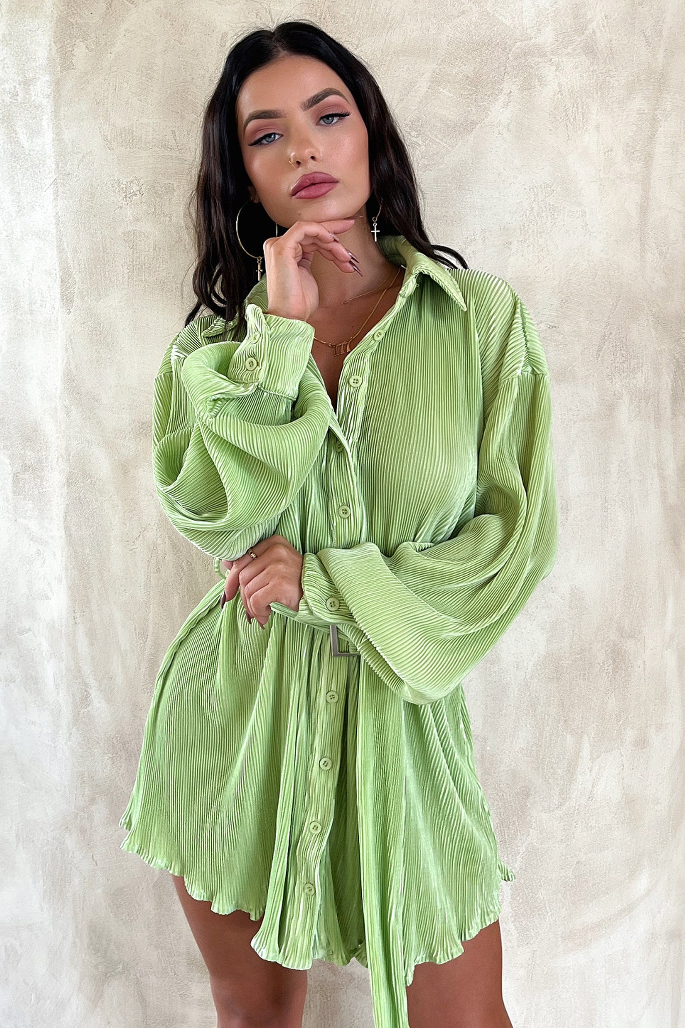 Stassi T-Shirt Dress - Green-Coutiqo