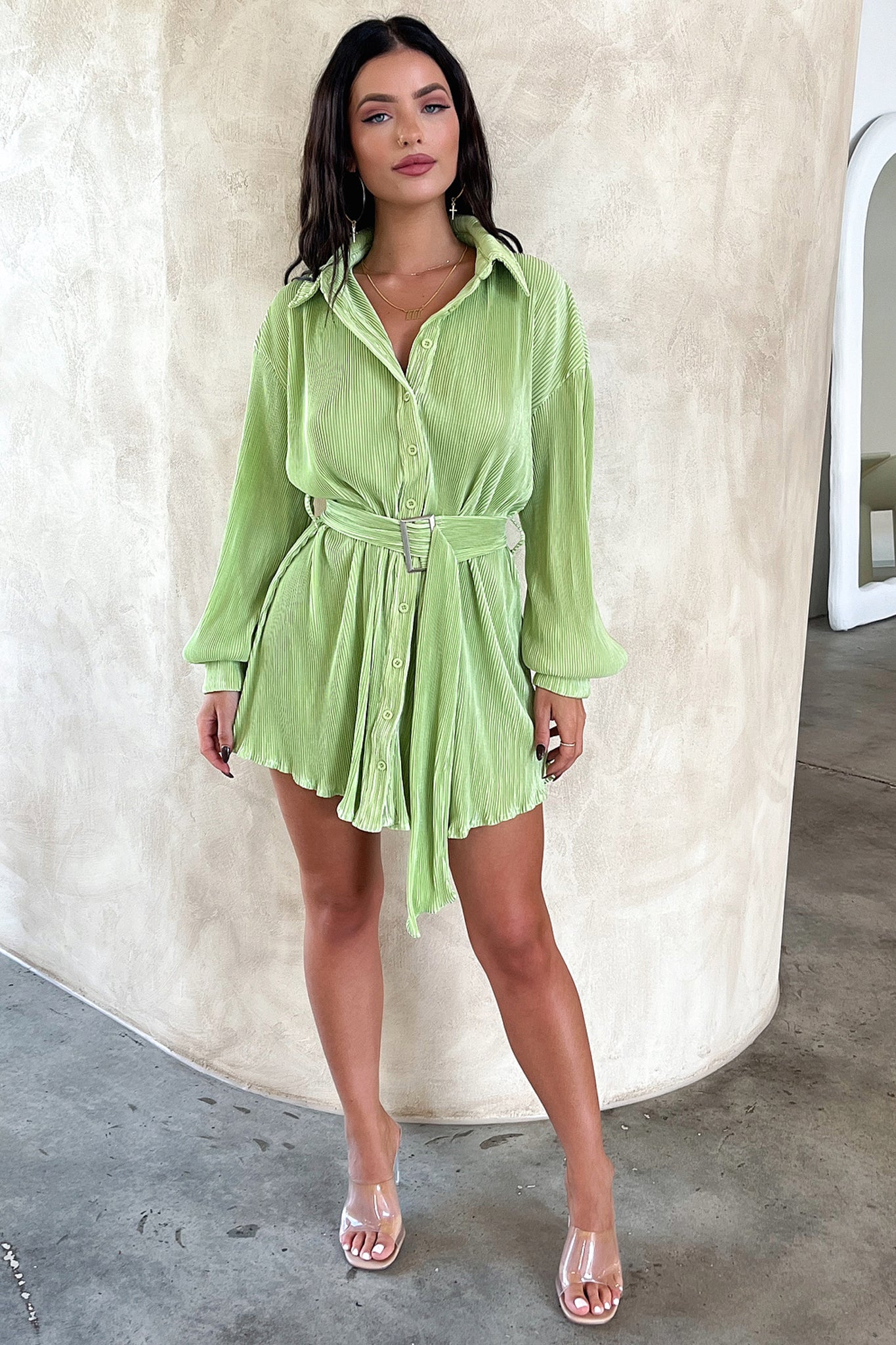 Stassi T-Shirt Dress - Green-Coutiqo