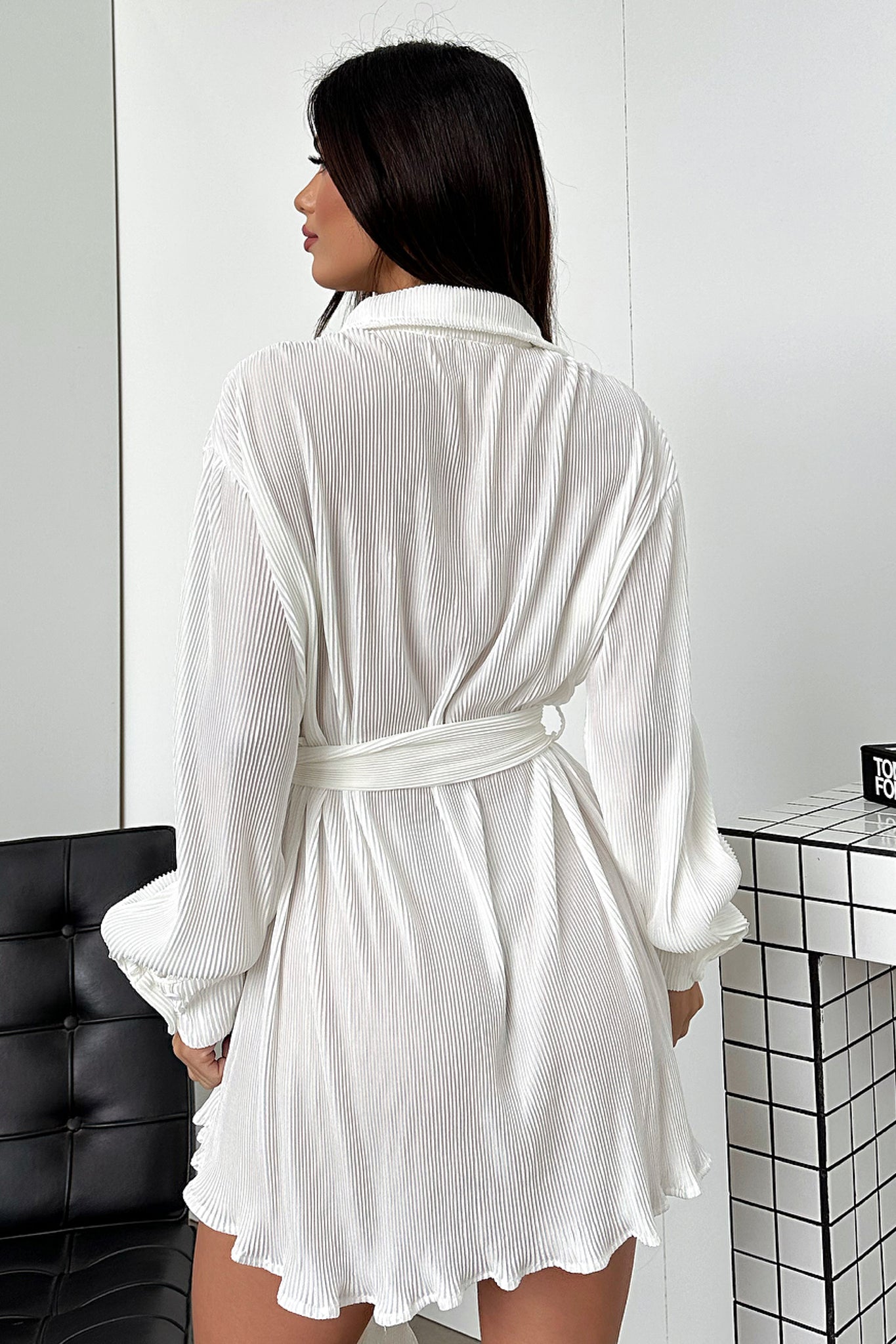 Stassi T-Shirt Dress - White-Coutiqo