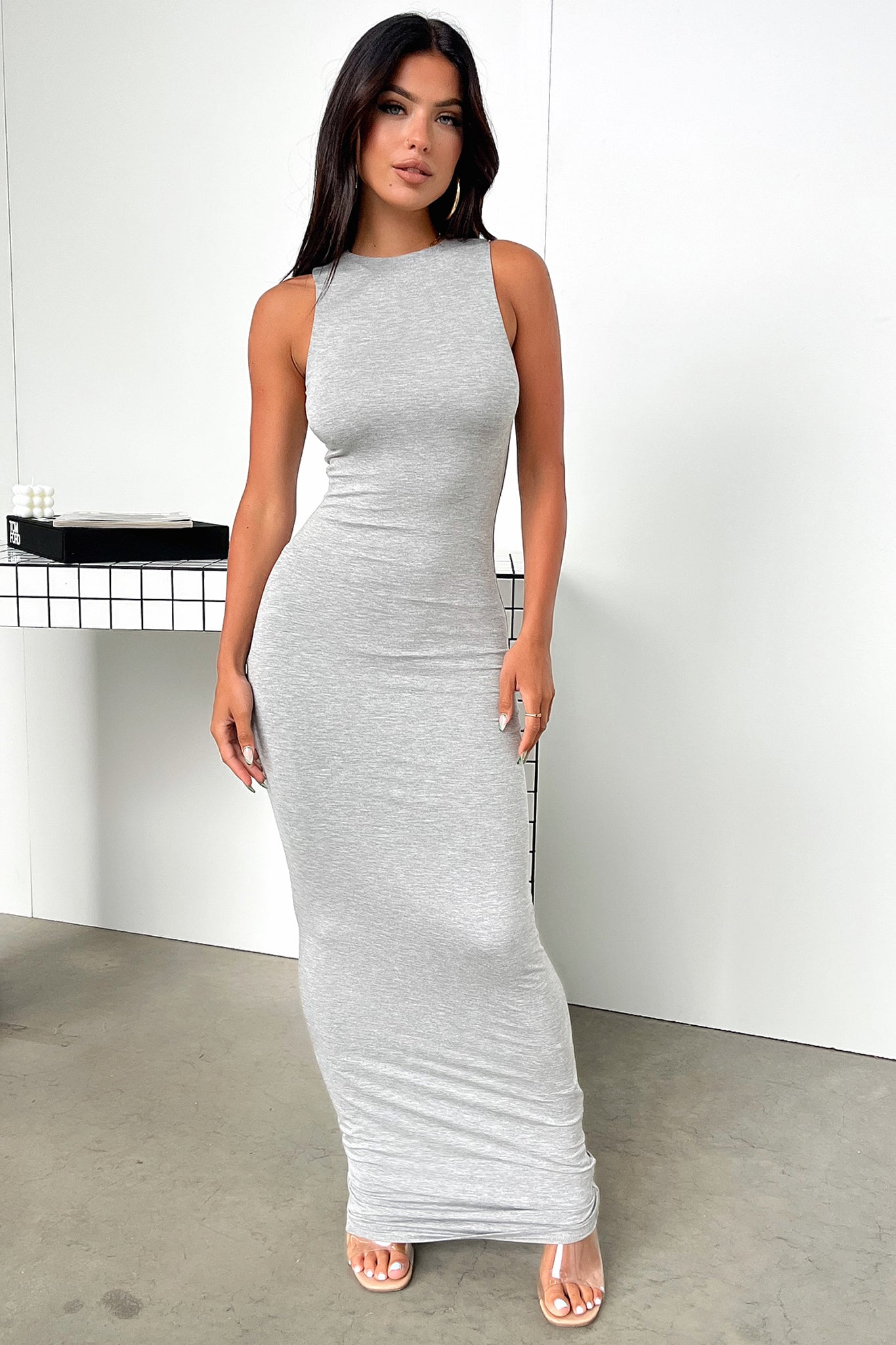 Taleisha Maxi Dress - Grey-Coutiqo