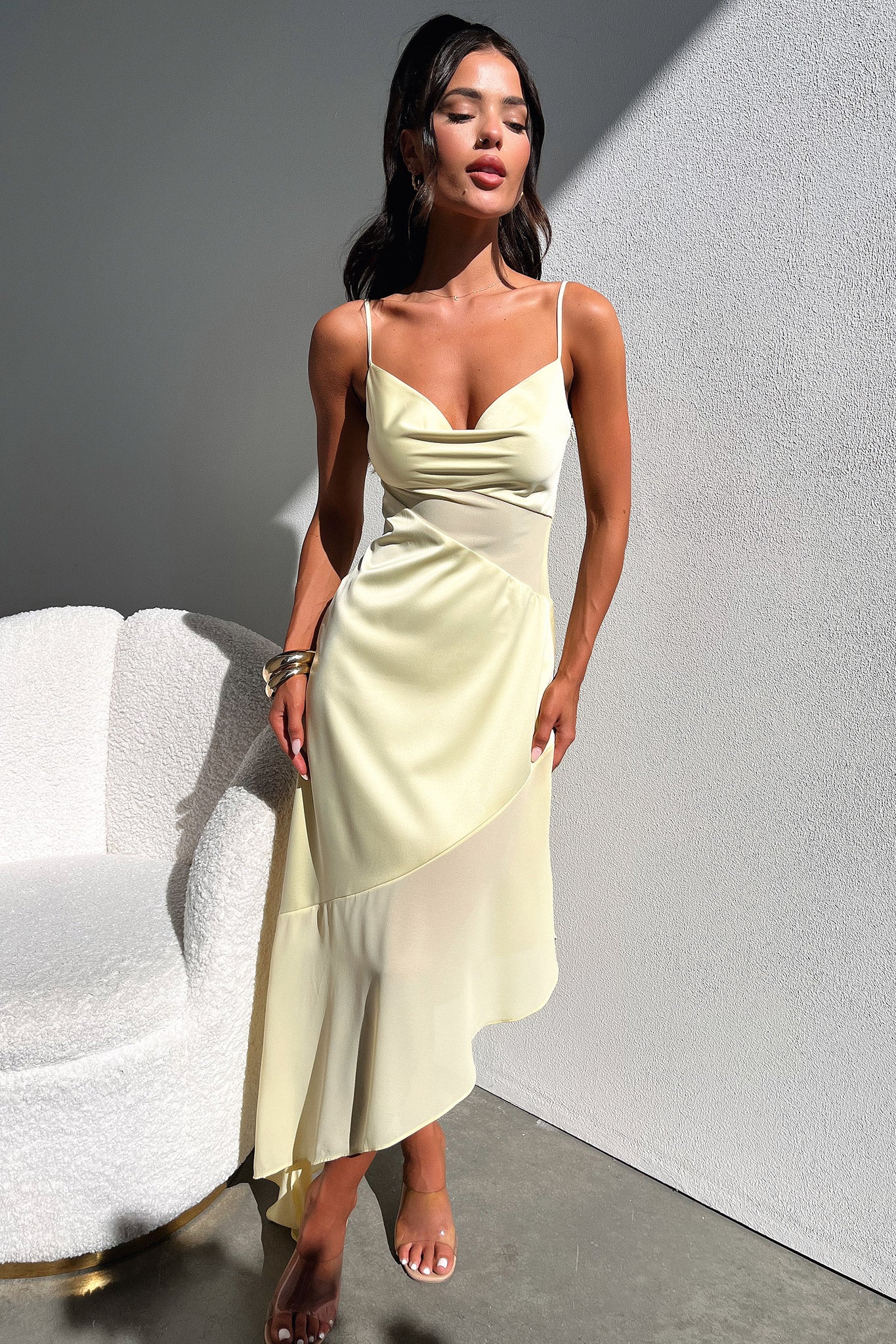 Talena Dress - Yellow-Coutiqo