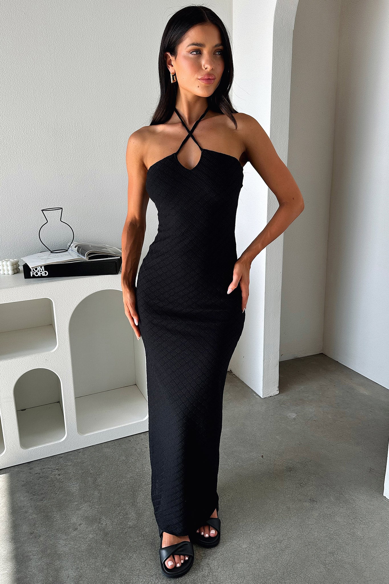 Tanvi Dress - Black-Coutiqo