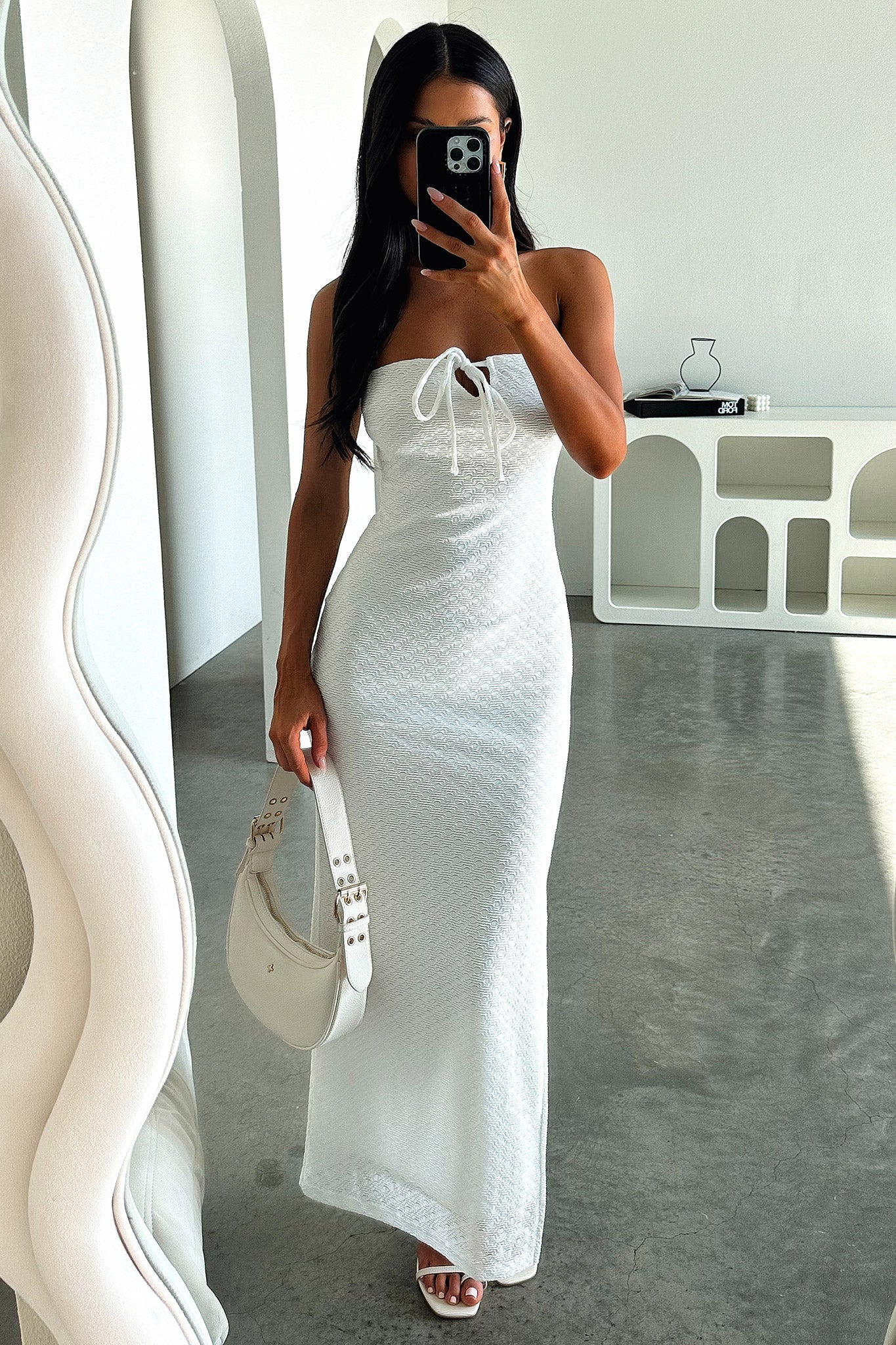 Tanvi Dress - White-Coutiqo